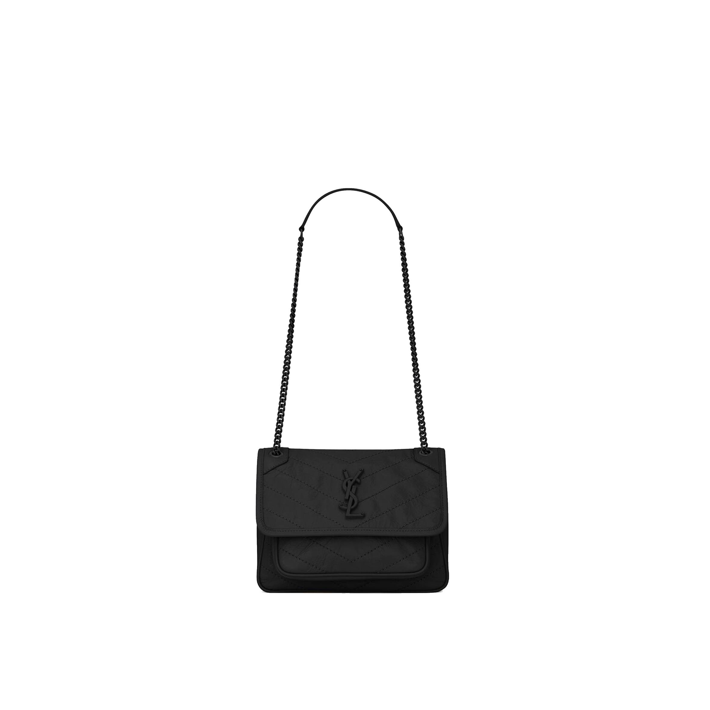 YSL NIKI BABY CHAIN BAG IN CRINKLED VINTAGE LEATHER 6331850EN081000 (21*16*7.5cm) YSL NIKI BABY CHAIN BAG IN CRINKLED VINTAGE LEATHER 6331850EN081000 (21*16*7.5cm)