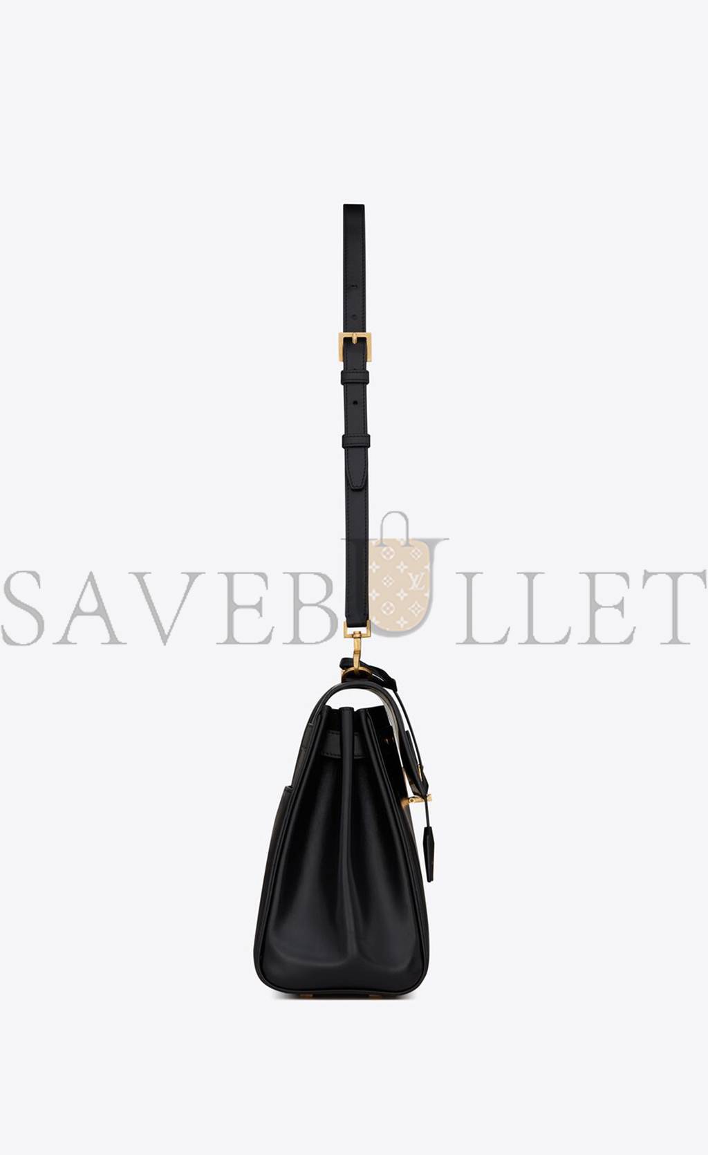 YSL LE FERMOIR TOP HANDLE BAG IN SHINY LEATHER 6749882ZA0W1000 (30*22*12cm) YSL LE FERMOIR TOP HANDLE BAG IN SHINY LEATHER 6749882ZA0W1000 (30*22*12cm)