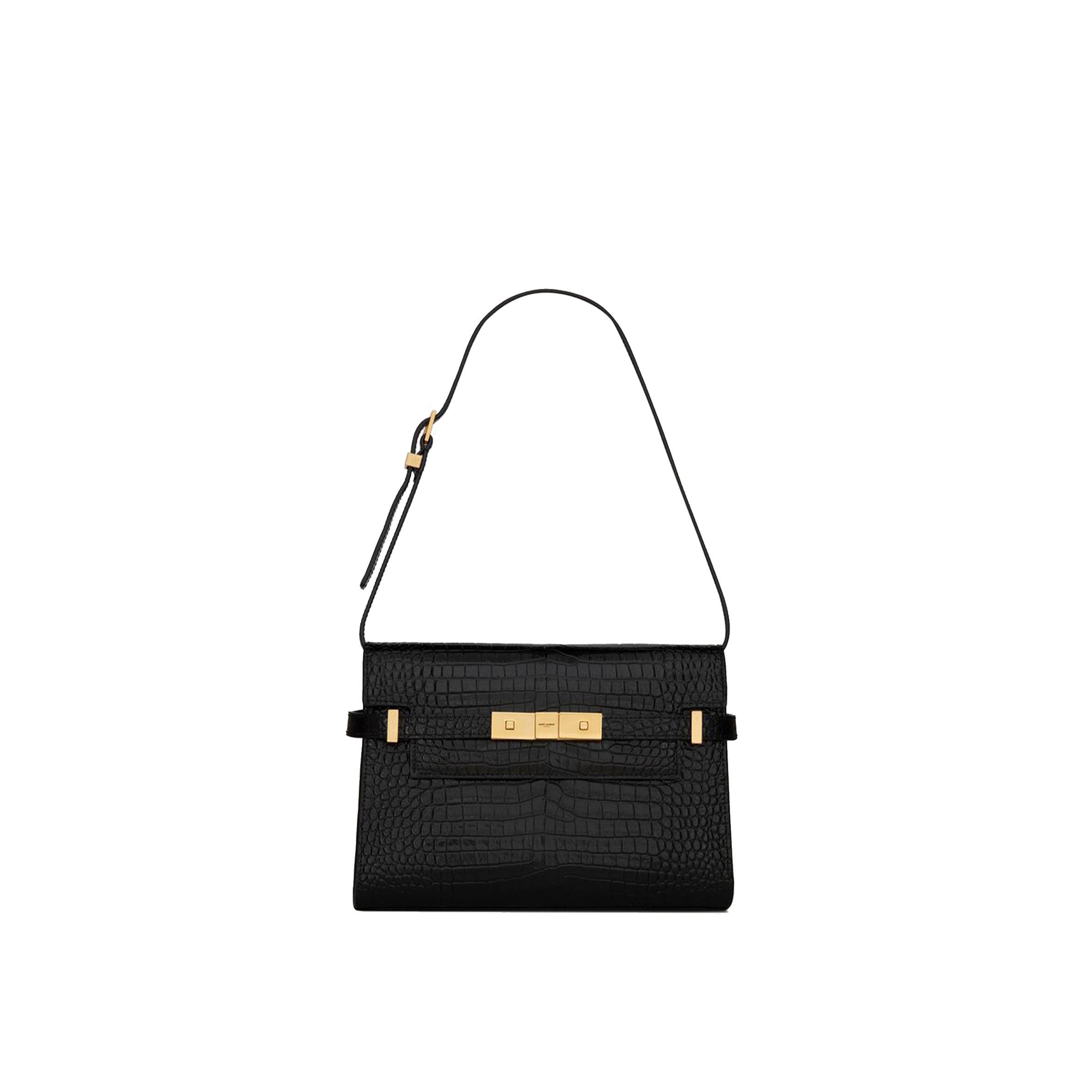 YSL MANHATTAN SMALL SHOULDER BAG IN SHINY CROCODILE-EMBOSSED LEATHER 675626DND0W1000 (24*17.5*6cm) YSL MANHATTAN SMALL SHOULDER BAG IN SHINY CROCODILE-EMBOSSED LEATHER 675626DND0W1000 (24*17.5*6cm)