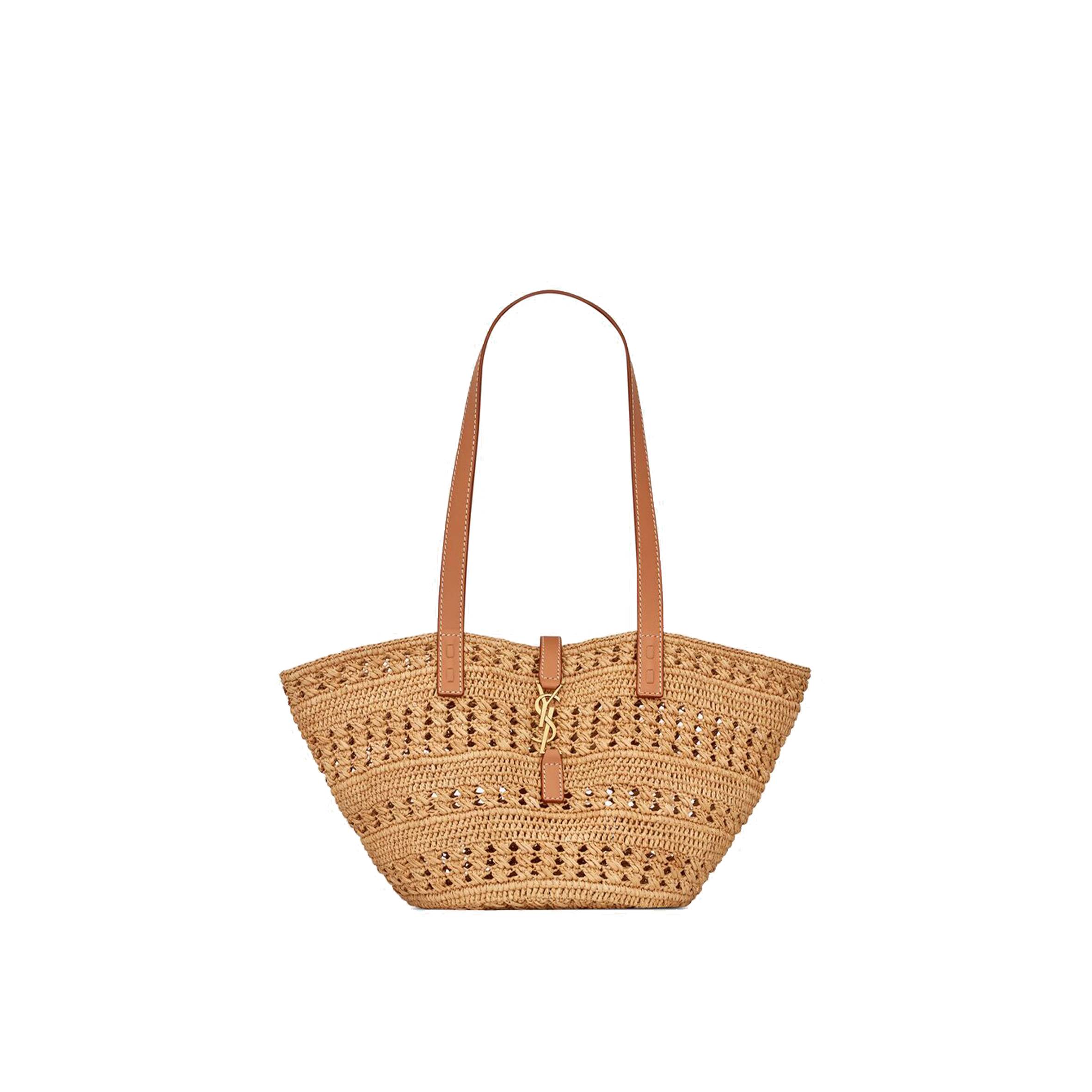 YSL PANIER SMALL BAG IN CROCHET RAFFIA AND SMOOTH LEATHER 685618GAAAC2080 (38*21*20cm) YSL PANIER SMALL BAG IN CROCHET RAFFIA AND SMOOTH LEATHER 685618GAAAC2080 (38*21*20cm)