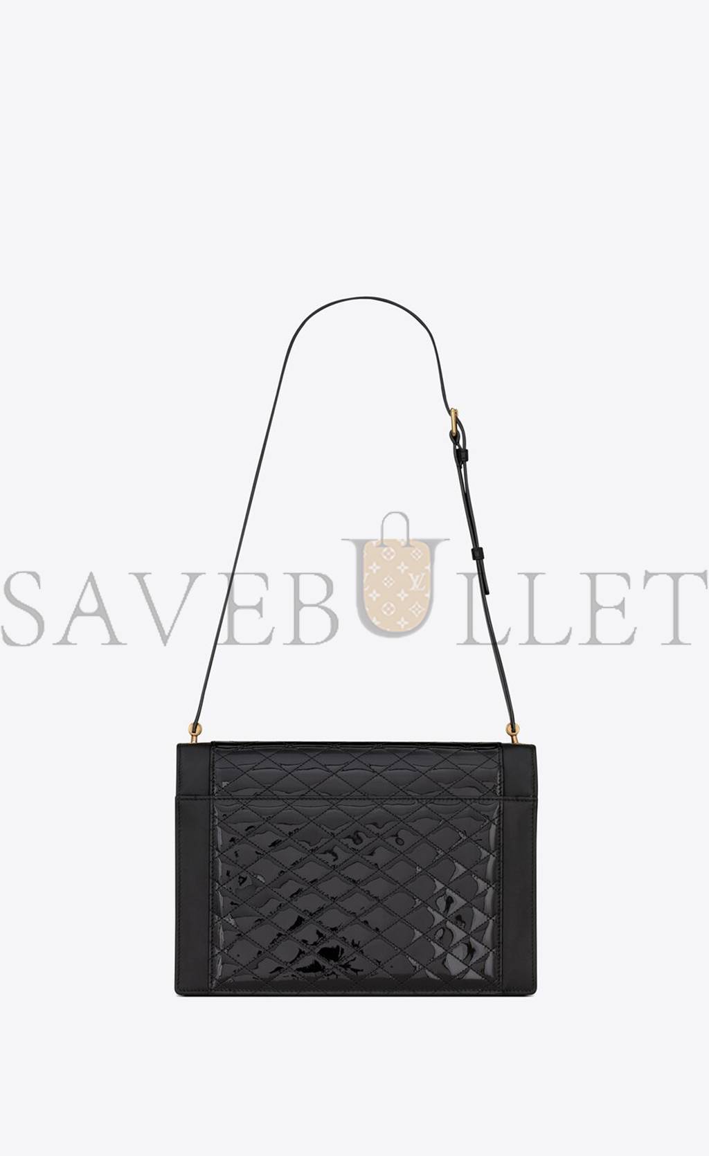 YSL GABY SATCHEL IN QUILTED LACQUERED LEATHER AND SMOOTH LEATHER 695503BMII71000 (26*18*5cm) YSL GABY SATCHEL IN QUILTED LACQUERED LEATHER AND SMOOTH LEATHER 695503BMII71000 (26*18*5cm)