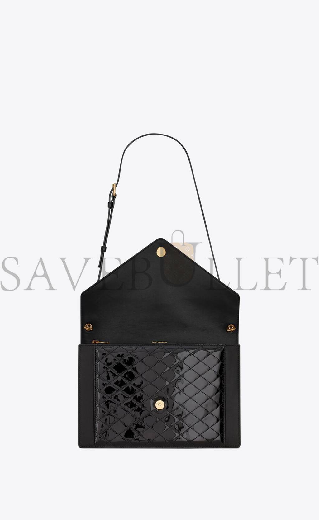 YSL GABY SATCHEL IN QUILTED LACQUERED LEATHER AND SMOOTH LEATHER 695503BMII71000 (26*18*5cm) YSL GABY SATCHEL IN QUILTED LACQUERED LEATHER AND SMOOTH LEATHER 695503BMII71000 (26*18*5cm)