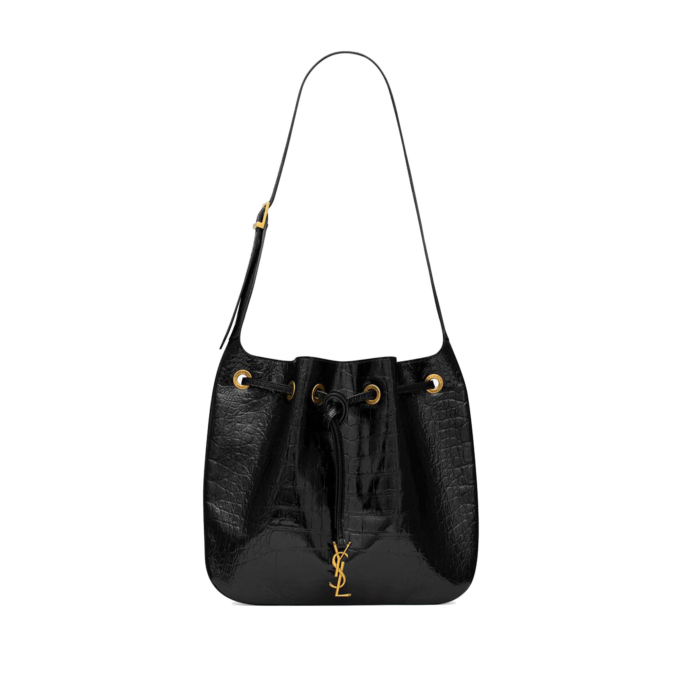 YSL PARIS VII MEDIUM HOBO BAG IN CROCODILE-EMBOSSED PATENT LEATHER 697918AAAY31000 (38*30*2cm) YSL PARIS VII MEDIUM HOBO BAG IN CROCODILE-EMBOSSED PATENT LEATHER 697918AAAY31000 (38*30*2cm)
