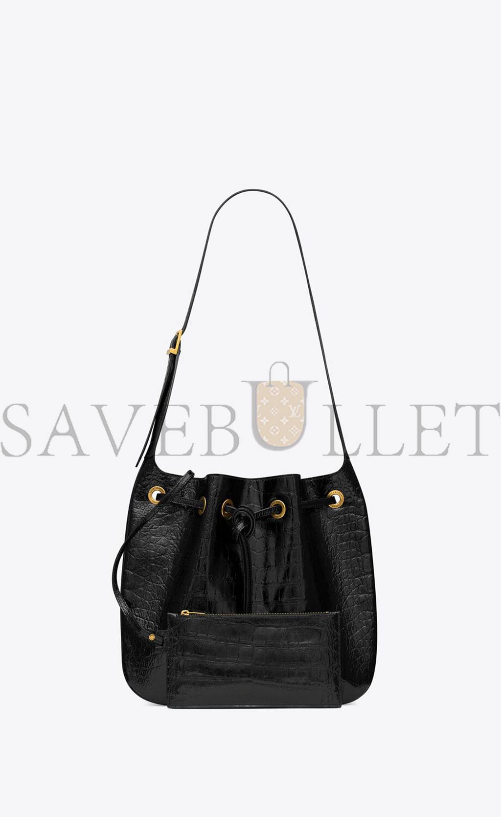 YSL PARIS VII MEDIUM HOBO BAG IN CROCODILE-EMBOSSED PATENT LEATHER 697918AAAY31000 (38*30*2cm) YSL PARIS VII MEDIUM HOBO BAG IN CROCODILE-EMBOSSED PATENT LEATHER 697918AAAY31000 (38*30*2cm)