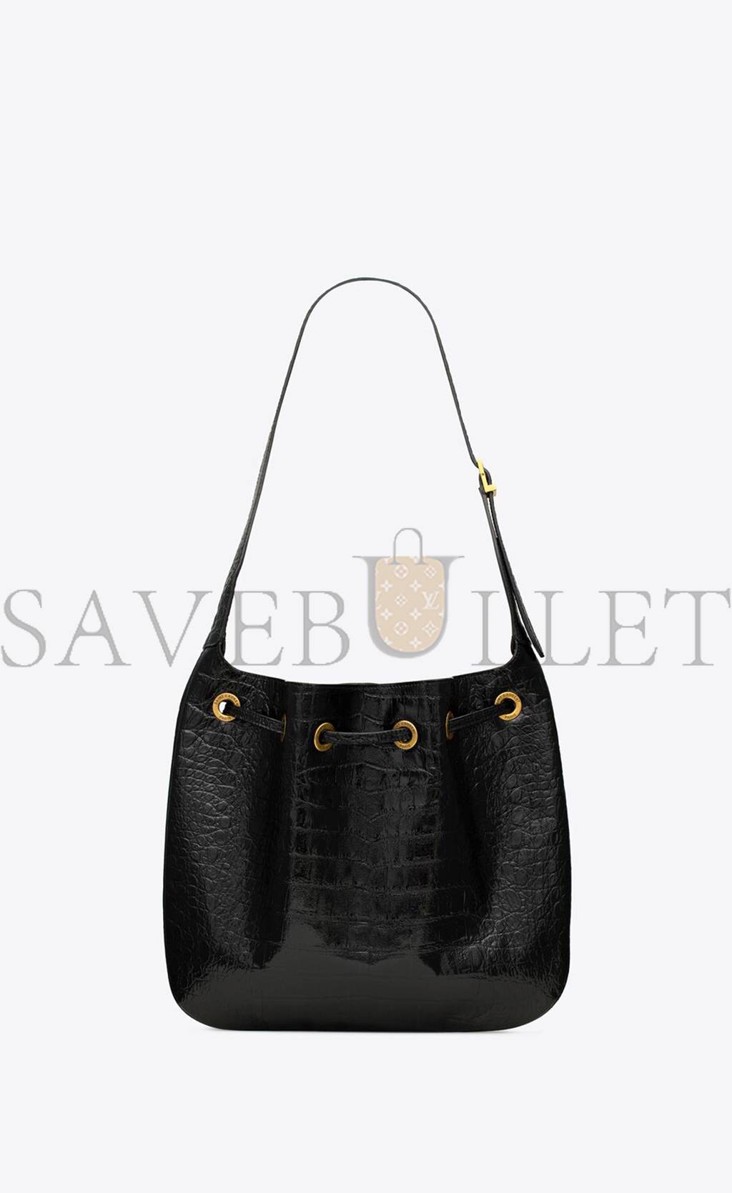 YSL PARIS VII MEDIUM HOBO BAG IN CROCODILE-EMBOSSED PATENT LEATHER 697918AAAY31000 (38*30*2cm) YSL PARIS VII MEDIUM HOBO BAG IN CROCODILE-EMBOSSED PATENT LEATHER 697918AAAY31000 (38*30*2cm)