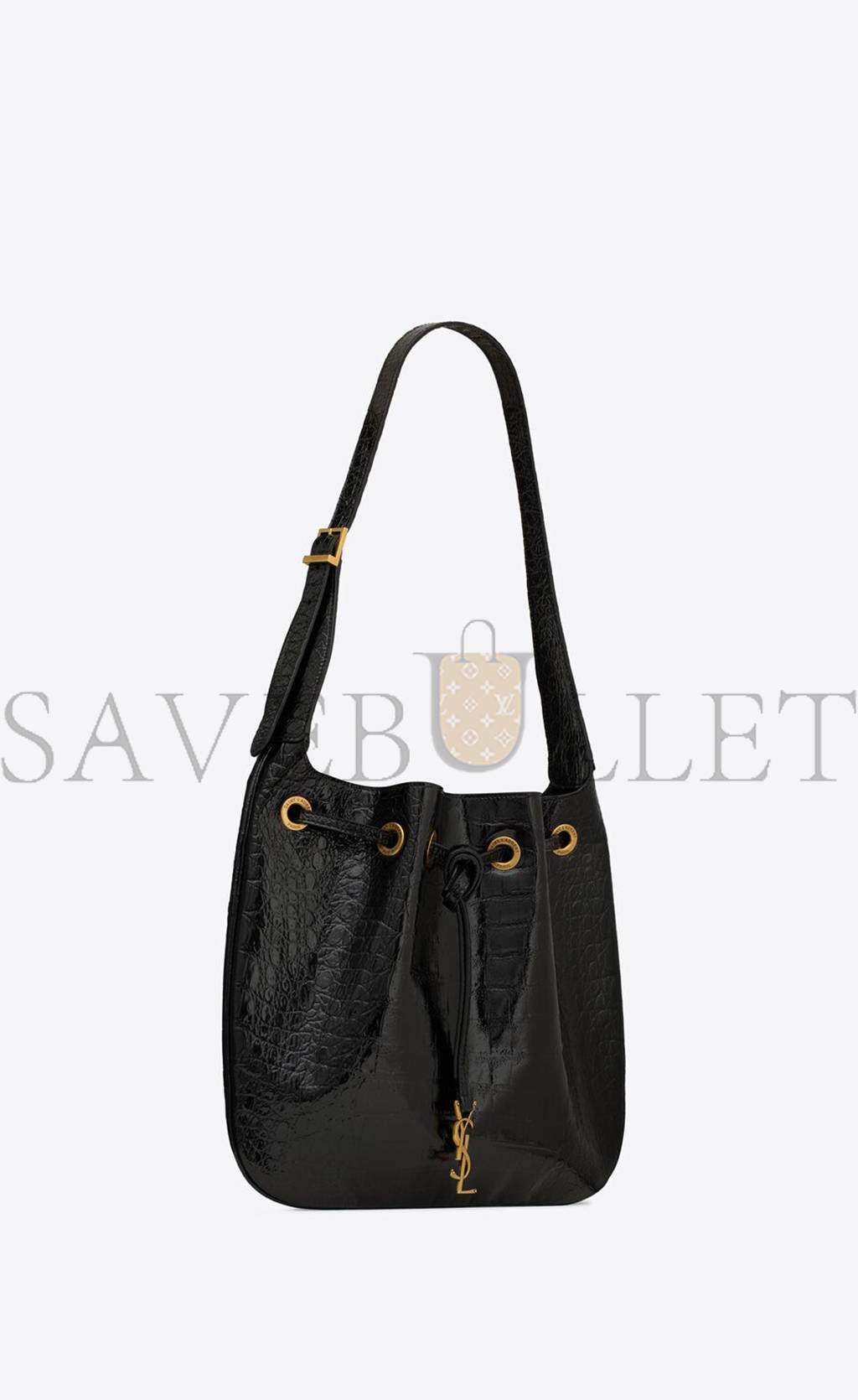 YSL PARIS VII MEDIUM HOBO BAG IN CROCODILE-EMBOSSED PATENT LEATHER 697918AAAY31000 (38*30*2cm) YSL PARIS VII MEDIUM HOBO BAG IN CROCODILE-EMBOSSED PATENT LEATHER 697918AAAY31000 (38*30*2cm)
