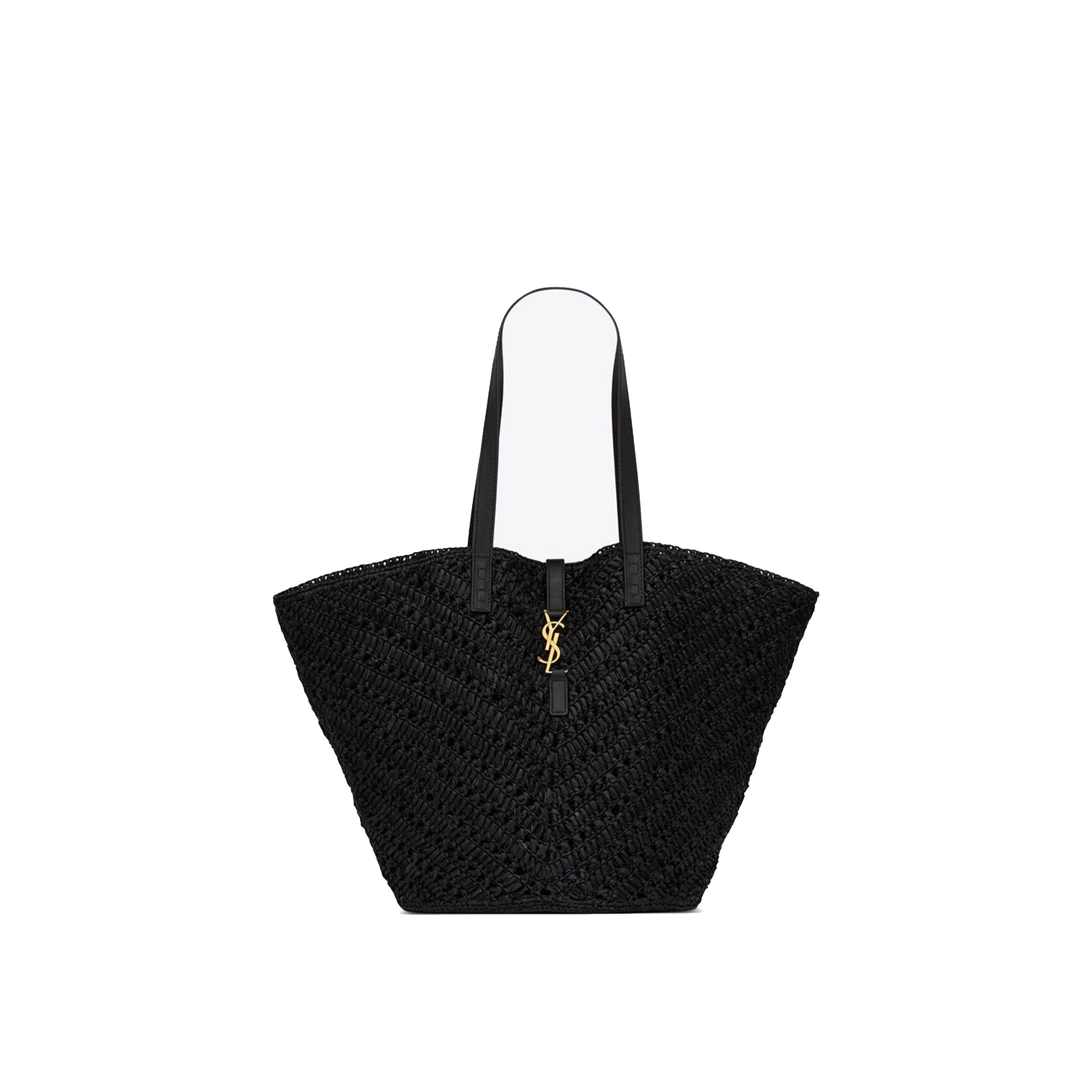 YSL PANIER MEDIUM IN RAFFIA AND VEGETABLE-TANNED LEATHER 740375GAADP1000 (44*20*21cm) YSL PANIER MEDIUM IN RAFFIA AND VEGETABLE-TANNED LEATHER 740375GAADP1000 (44*20*21cm)