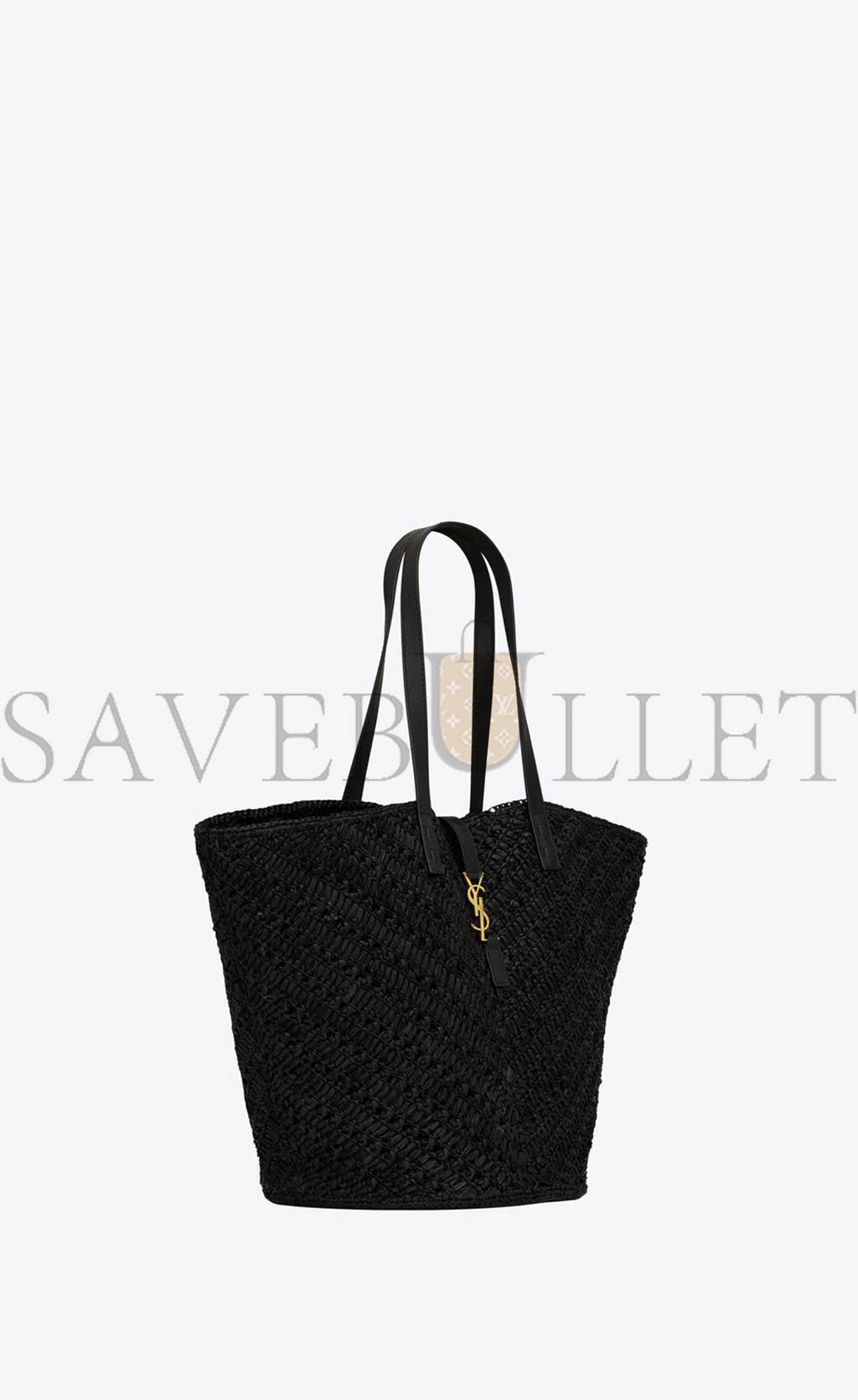 YSL PANIER MEDIUM IN RAFFIA AND VEGETABLE-TANNED LEATHER 740375GAADP1000 (44*20*21cm) YSL PANIER MEDIUM IN RAFFIA AND VEGETABLE-TANNED LEATHER 740375GAADP1000 (44*20*21cm)