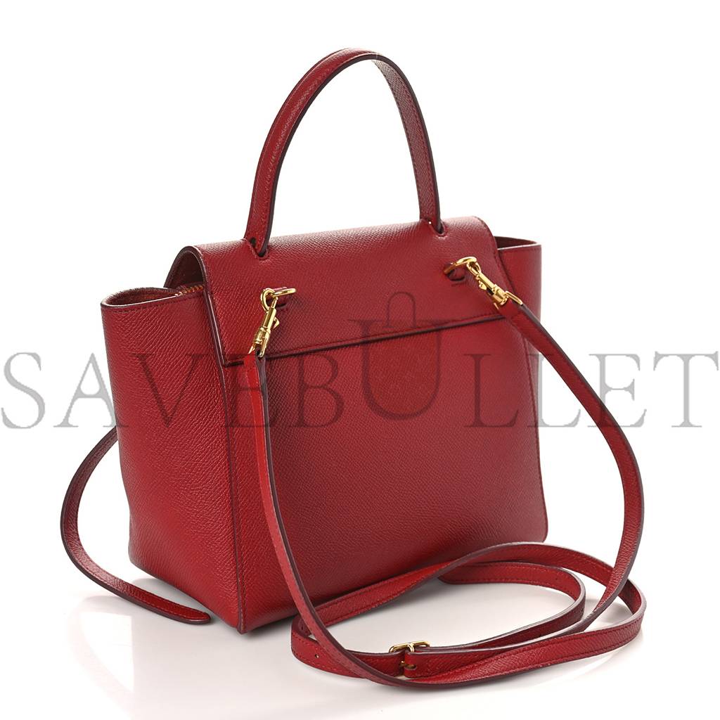 CELINE GRAINED CALFSKIN NANO BELT BAG RUBY (20*19*11cm) CELINE GRAINED CALFSKIN NANO BELT BAG RUBY (20*19*11cm)