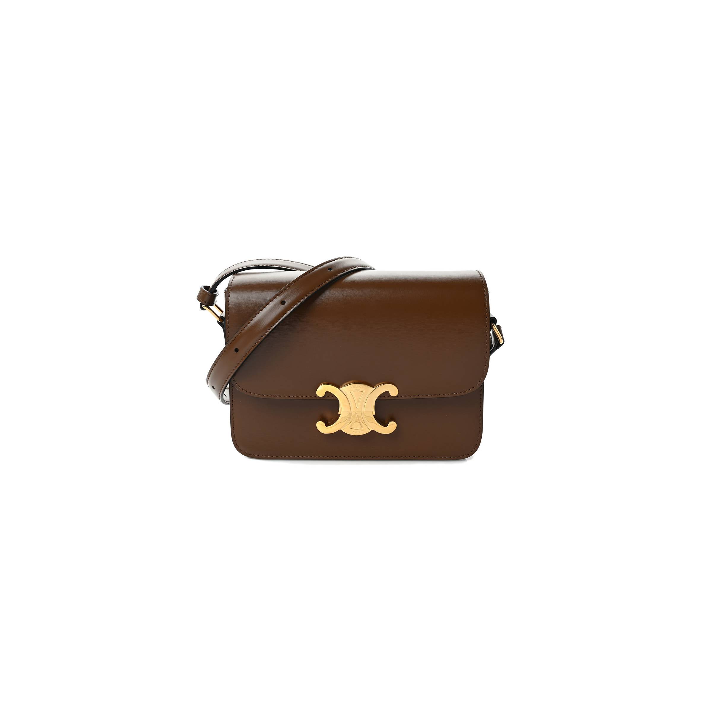 CELINE SHINY CALFSKIN TEEN TRIOMPHE TAN (18*14*6cm) CELINE SHINY CALFSKIN TEEN TRIOMPHE TAN (18*14*6cm)