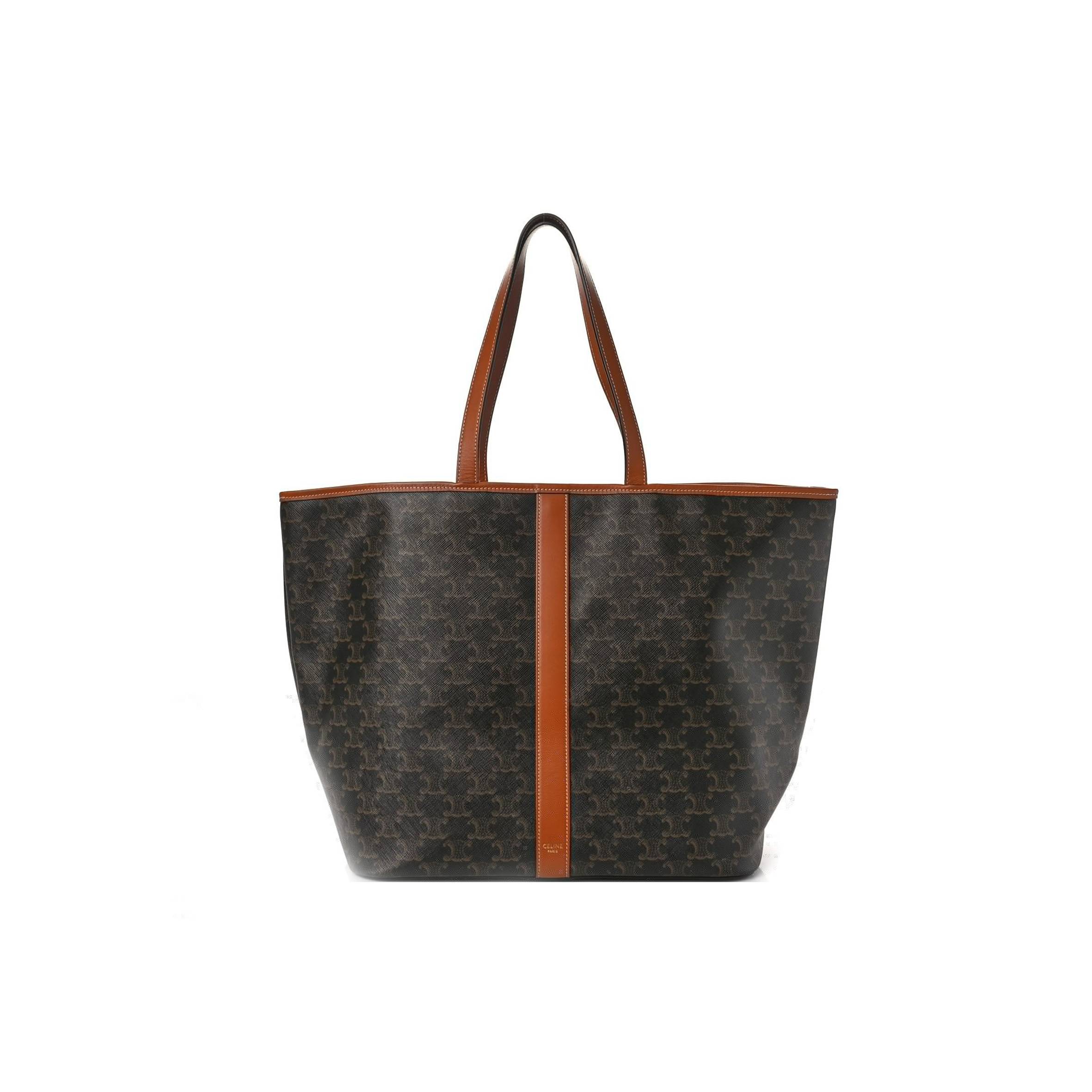 CELINE TRIOMPHE CANVAS MEDIUM CABAS BAG TAN (31*30*18cm) CELINE TRIOMPHE CANVAS MEDIUM CABAS BAG TAN (31*30*18cm)