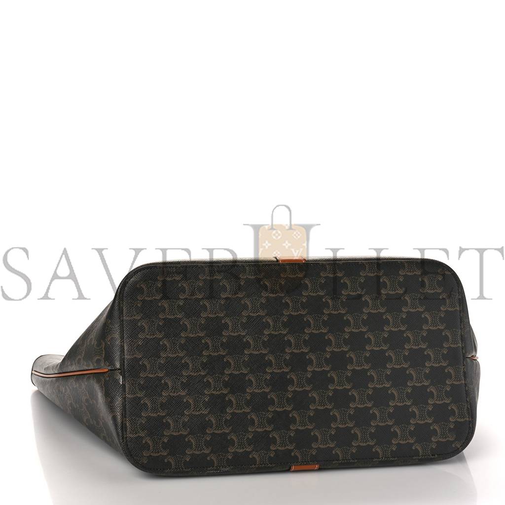 CELINE TRIOMPHE CANVAS MEDIUM CABAS BAG TAN (31*30*18cm) CELINE TRIOMPHE CANVAS MEDIUM CABAS BAG TAN (31*30*18cm)