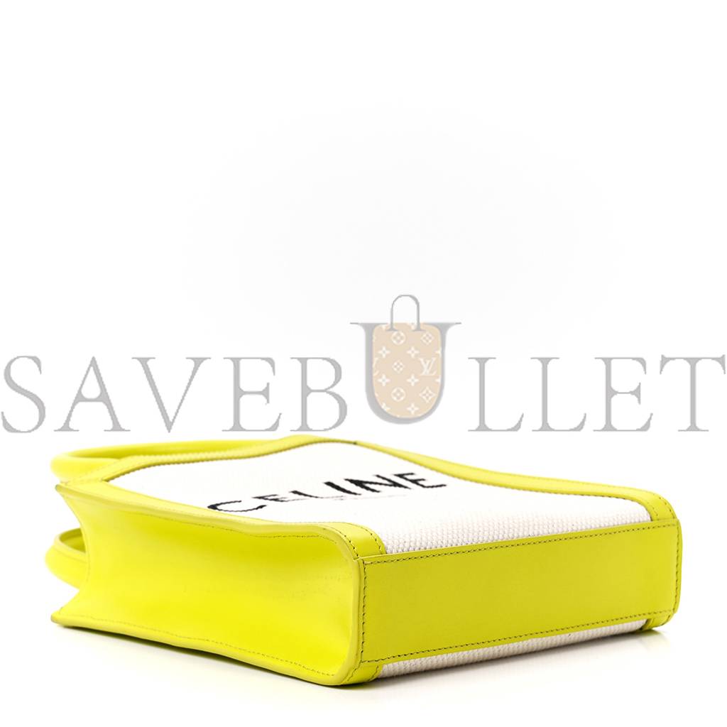 CELINE CANVAS CALFSKIN MINI VERTICAL CABAS NEON YELLOW (20*17*4cm) CELINE CANVAS CALFSKIN MINI VERTICAL CABAS NEON YELLOW (20*17*4cm)