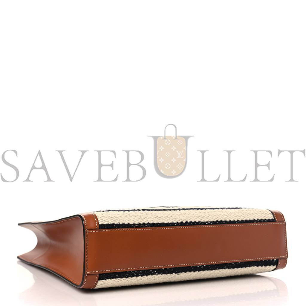 CELINE ALL OVER TEXTILE CALFSKIN SMALL VERTICAL CABAS NATURAL TAN BLACK (32*29*8cm) CELINE ALL OVER TEXTILE CALFSKIN SMALL VERTICAL CABAS NATURAL TAN BLACK (32*29*8cm)