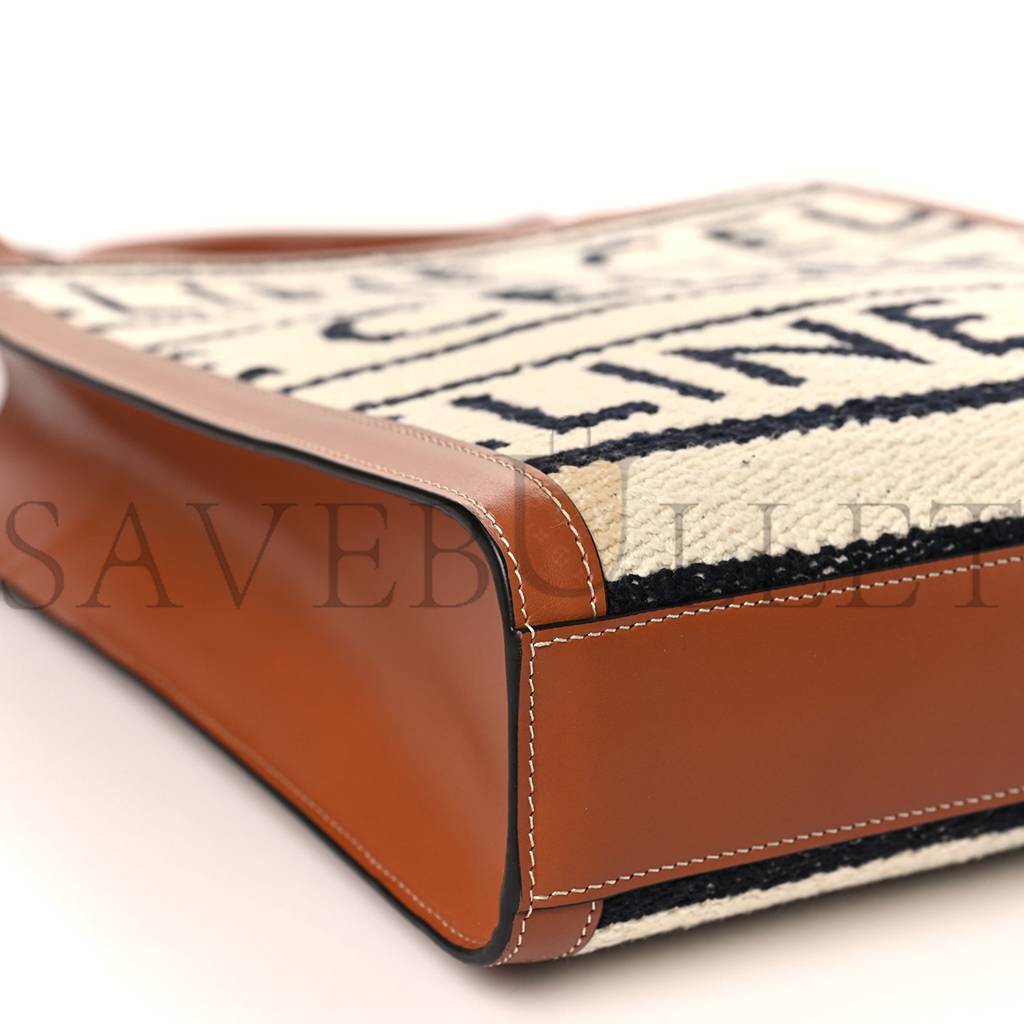 CELINE ALL OVER TEXTILE CALFSKIN SMALL VERTICAL CABAS NATURAL TAN BLACK (32*29*8cm) CELINE ALL OVER TEXTILE CALFSKIN SMALL VERTICAL CABAS NATURAL TAN BLACK (32*29*8cm)