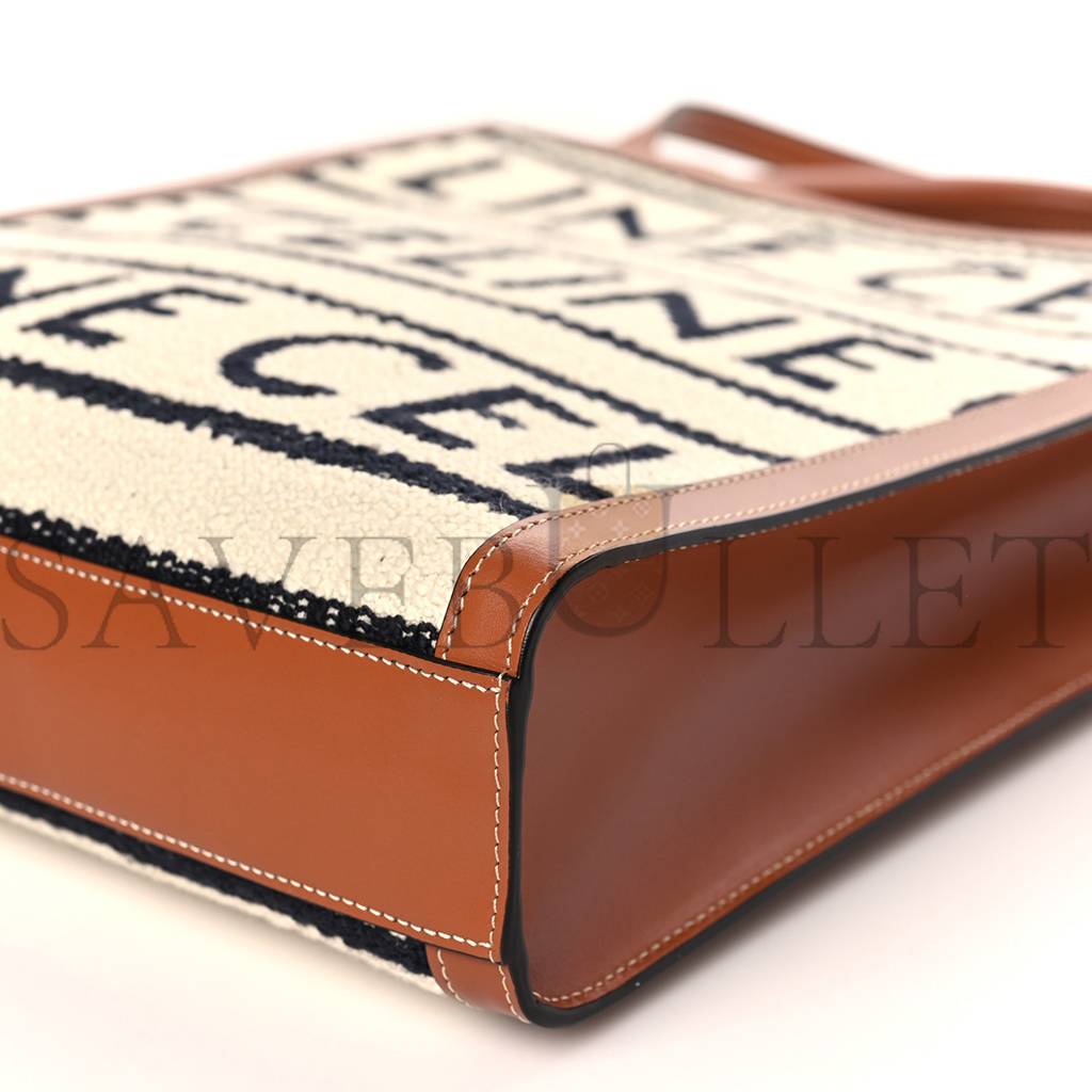 CELINE ALL OVER TEXTILE CALFSKIN SMALL VERTICAL CABAS NATURAL TAN BLACK (32*29*8cm) CELINE ALL OVER TEXTILE CALFSKIN SMALL VERTICAL CABAS NATURAL TAN BLACK (32*29*8cm)