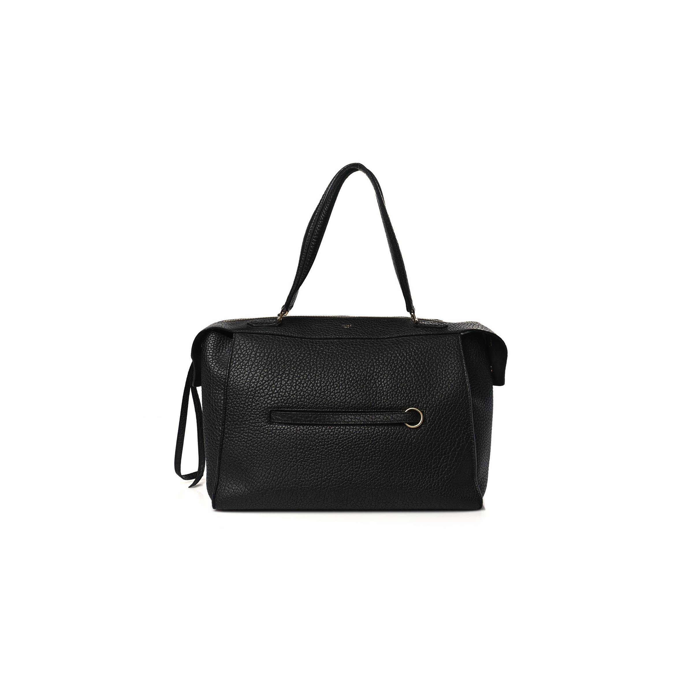 CELINE BULLHIDE CALFSKIN SMALL RING BAG BLACK (34*25*20cm) CELINE BULLHIDE CALFSKIN SMALL RING BAG BLACK (34*25*20cm)
