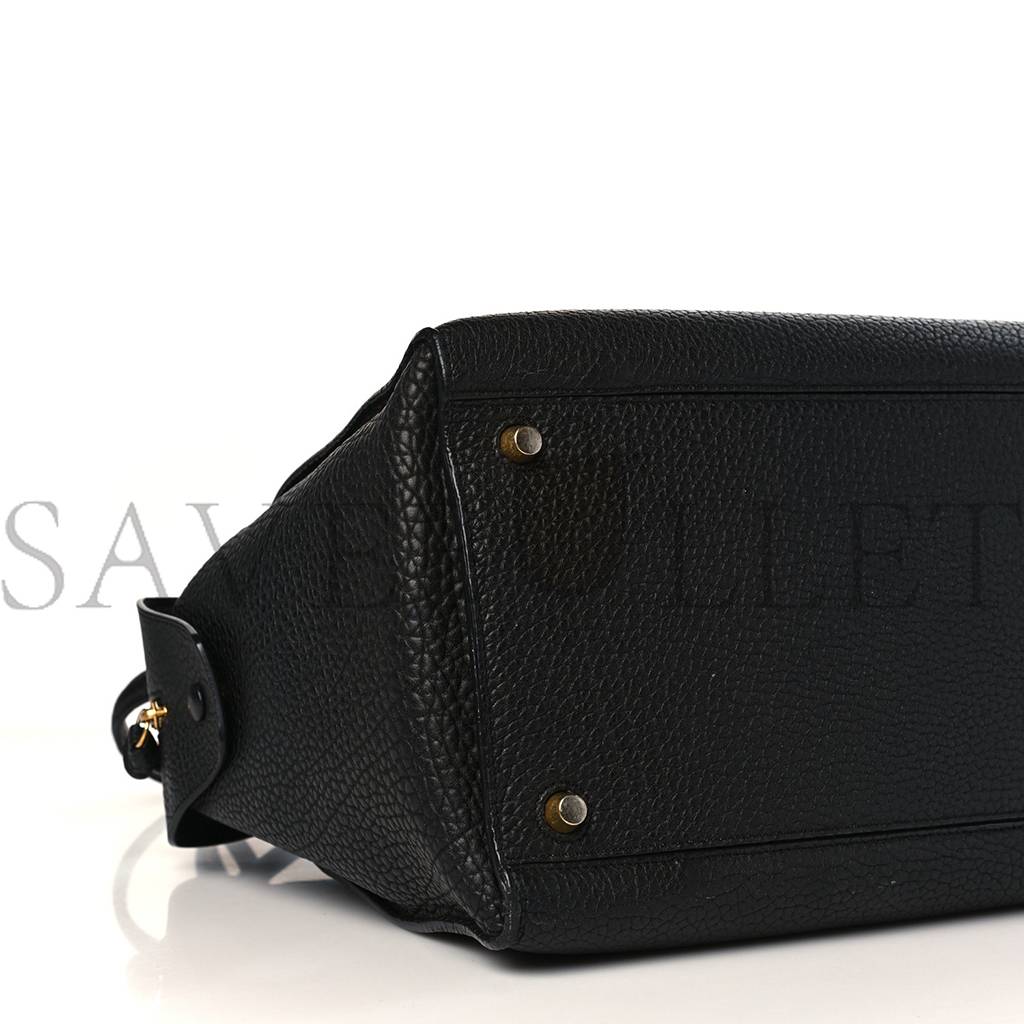 CELINE BULLHIDE CALFSKIN SMALL RING BAG BLACK (34*25*20cm) CELINE BULLHIDE CALFSKIN SMALL RING BAG BLACK (34*25*20cm)