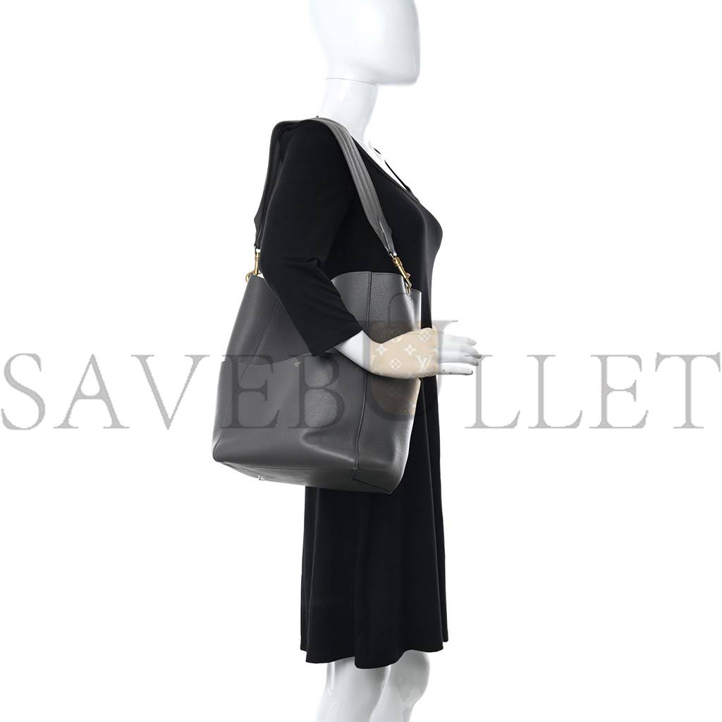 CELINE SOFT GRAINED CALFSKIN SANGLE BUCKET BAG KOHL (32*23*17cm) CELINE SOFT GRAINED CALFSKIN SANGLE BUCKET BAG KOHL (32*23*17cm)