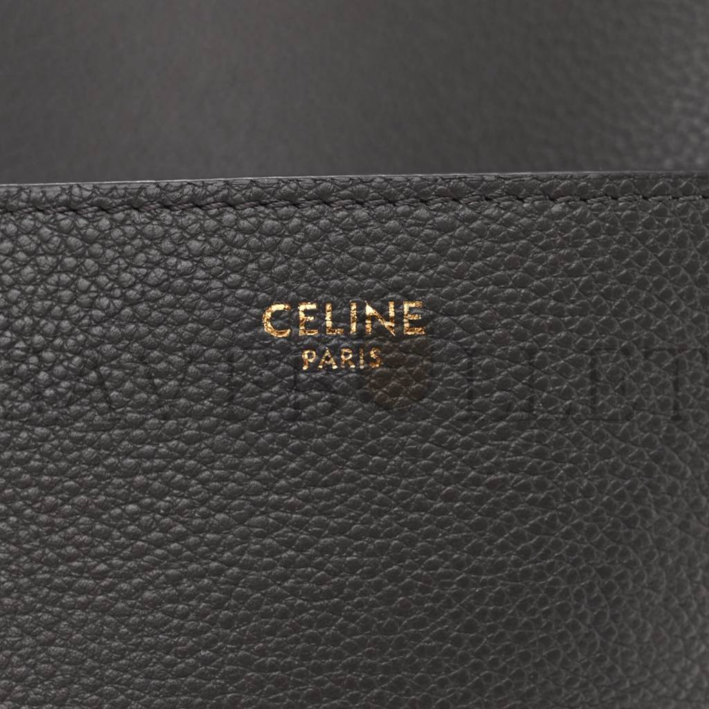 CELINE SOFT GRAINED CALFSKIN SANGLE BUCKET BAG KOHL (32*23*17cm) CELINE SOFT GRAINED CALFSKIN SANGLE BUCKET BAG KOHL (32*23*17cm)