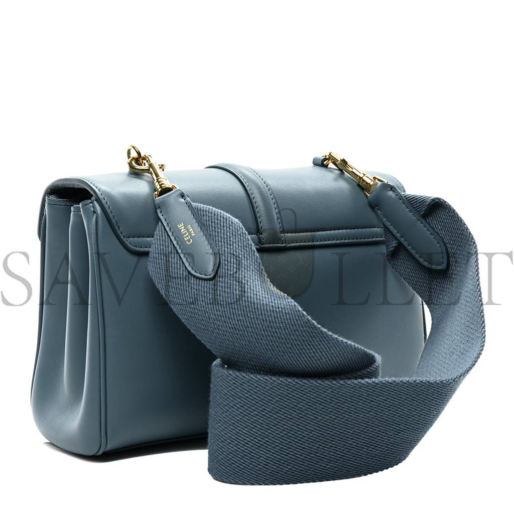 CELINE SMOOTH CALFSKIN TEEN SOFT 16 SHOULDER BAG BLUE GREY (24*17*8cm) CELINE SMOOTH CALFSKIN TEEN SOFT 16 SHOULDER BAG BLUE GREY (24*17*8cm)
