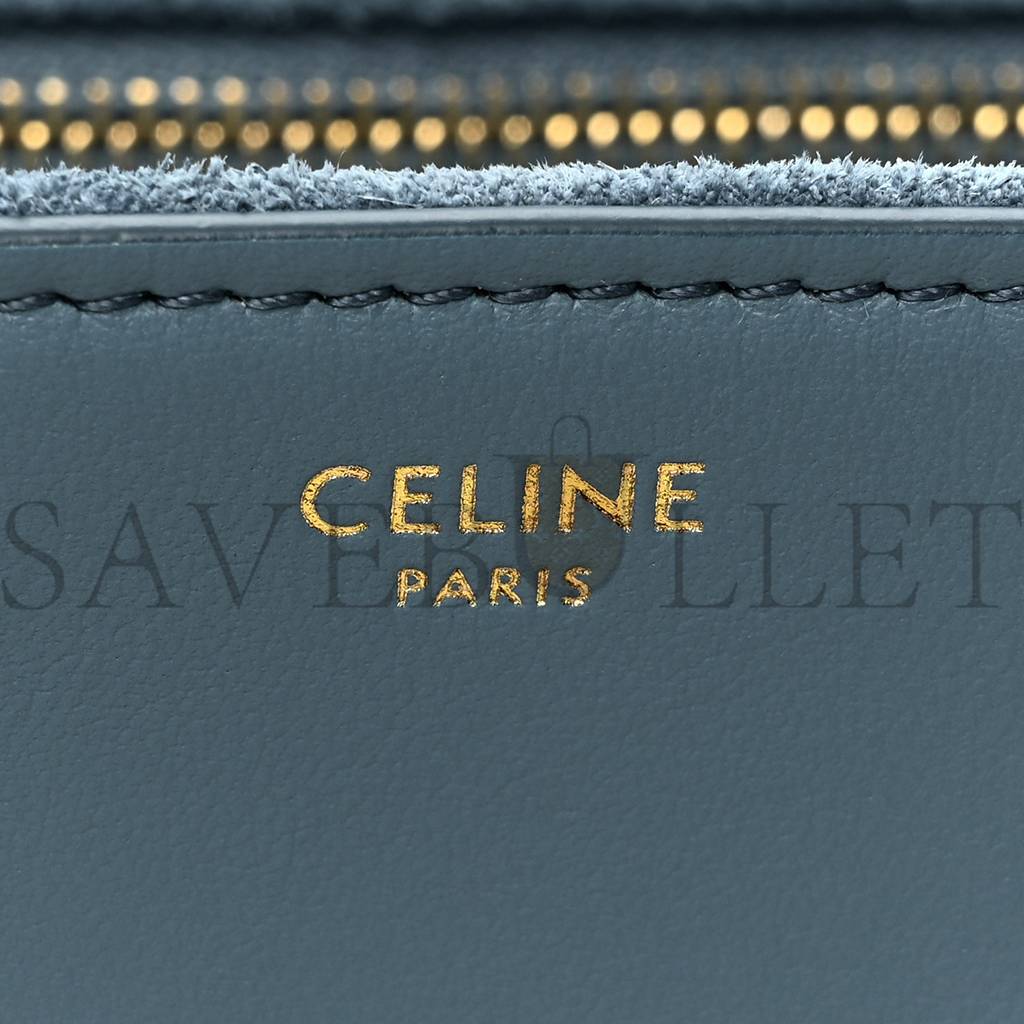 CELINE SMOOTH CALFSKIN TEEN SOFT 16 SHOULDER BAG BLUE GREY (24*17*8cm) CELINE SMOOTH CALFSKIN TEEN SOFT 16 SHOULDER BAG BLUE GREY (24*17*8cm)