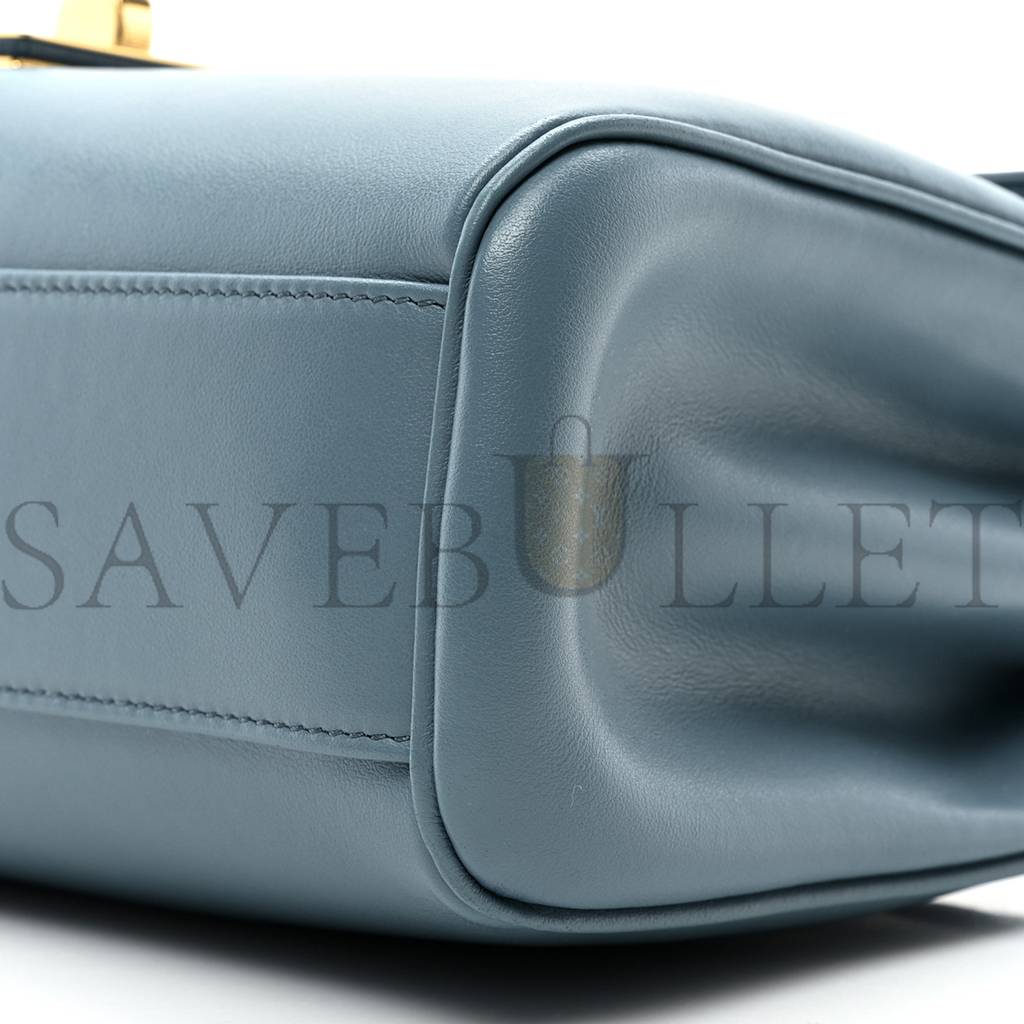 CELINE SMOOTH CALFSKIN TEEN SOFT 16 SHOULDER BAG BLUE GREY (24*17*8cm) CELINE SMOOTH CALFSKIN TEEN SOFT 16 SHOULDER BAG BLUE GREY (24*17*8cm)