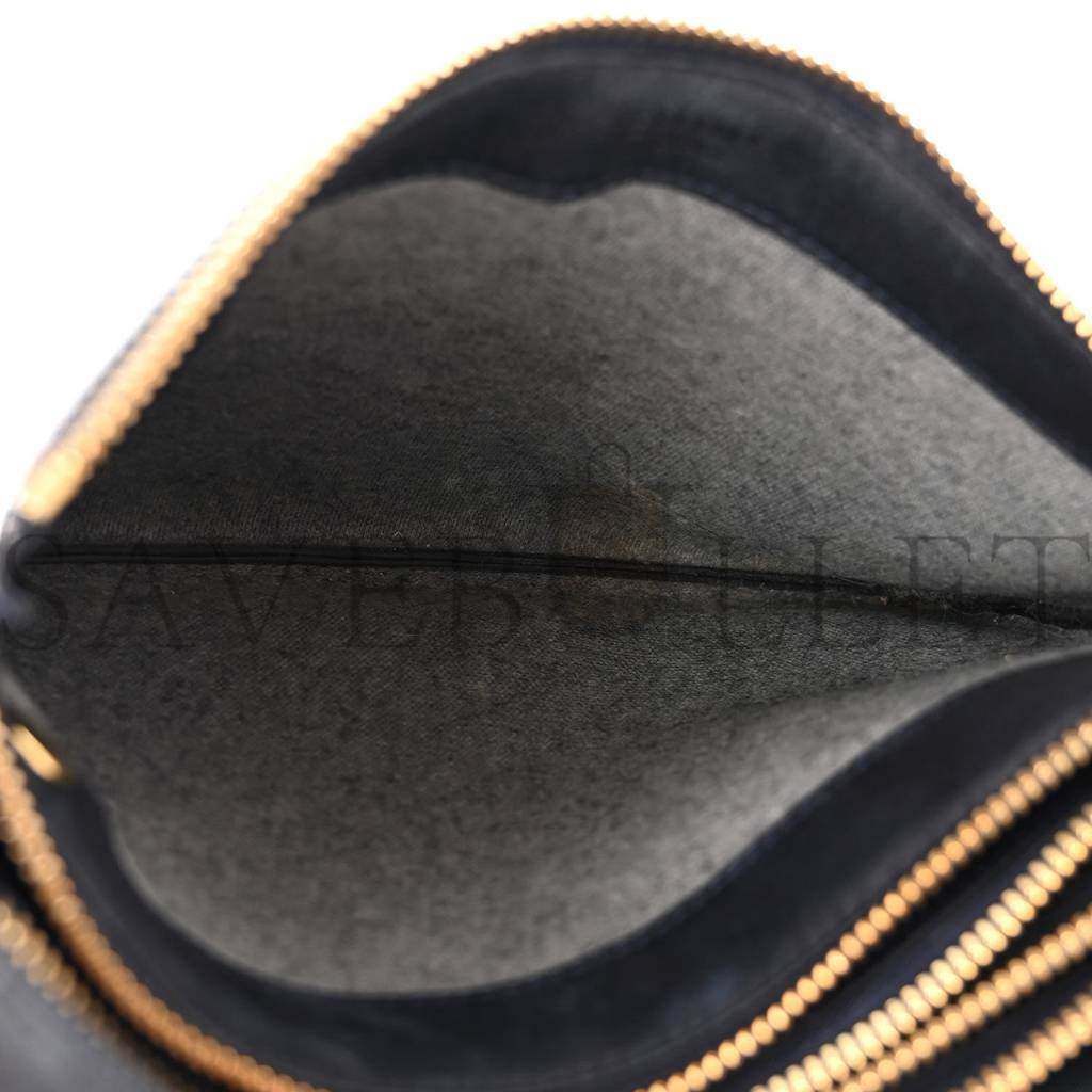 CELINE LAMBSKIN SMALL TRIO CROSSBODY BAG BLACK (22*15*3cm) CELINE LAMBSKIN SMALL TRIO CROSSBODY BAG BLACK (22*15*3cm)