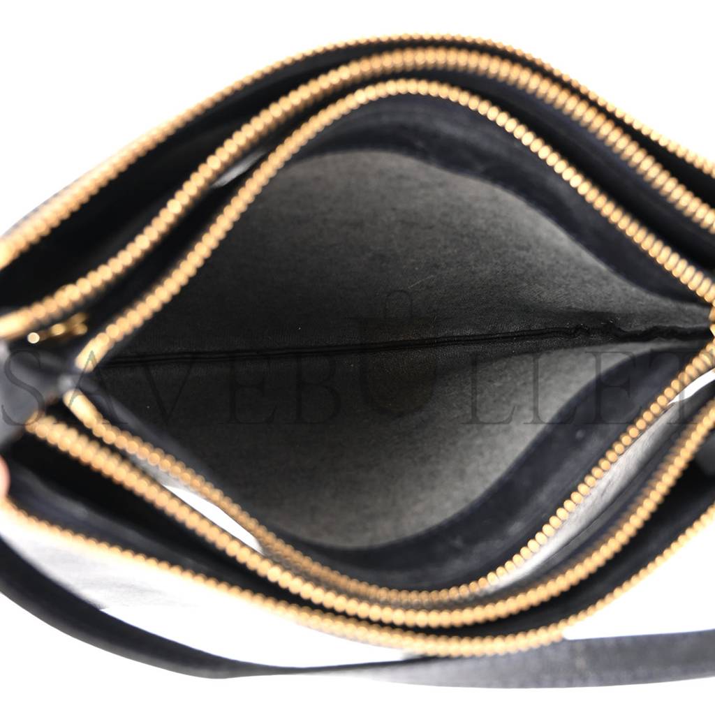 CELINE LAMBSKIN SMALL TRIO CROSSBODY BAG BLACK (22*15*3cm) CELINE LAMBSKIN SMALL TRIO CROSSBODY BAG BLACK (22*15*3cm)