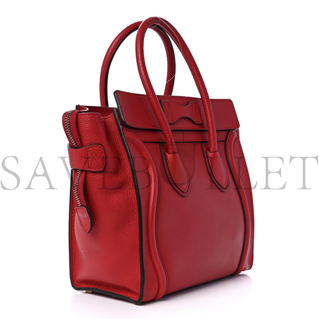CELINE DRUMMED CALFSKIN MICRO LUGGAGE RED (26*25*13cm) CELINE DRUMMED CALFSKIN MICRO LUGGAGE RED (26*25*13cm)