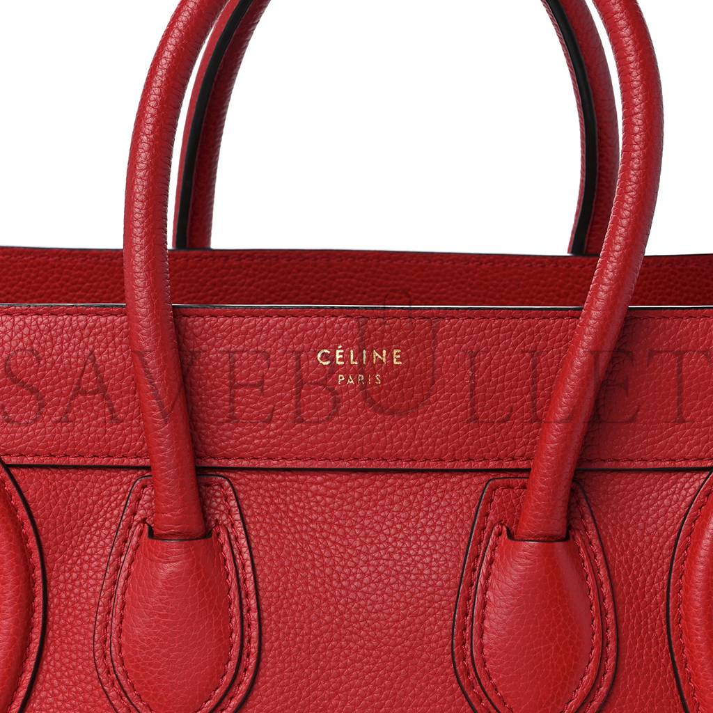 CELINE DRUMMED CALFSKIN MICRO LUGGAGE RED (26*25*13cm) CELINE DRUMMED CALFSKIN MICRO LUGGAGE RED (26*25*13cm)
