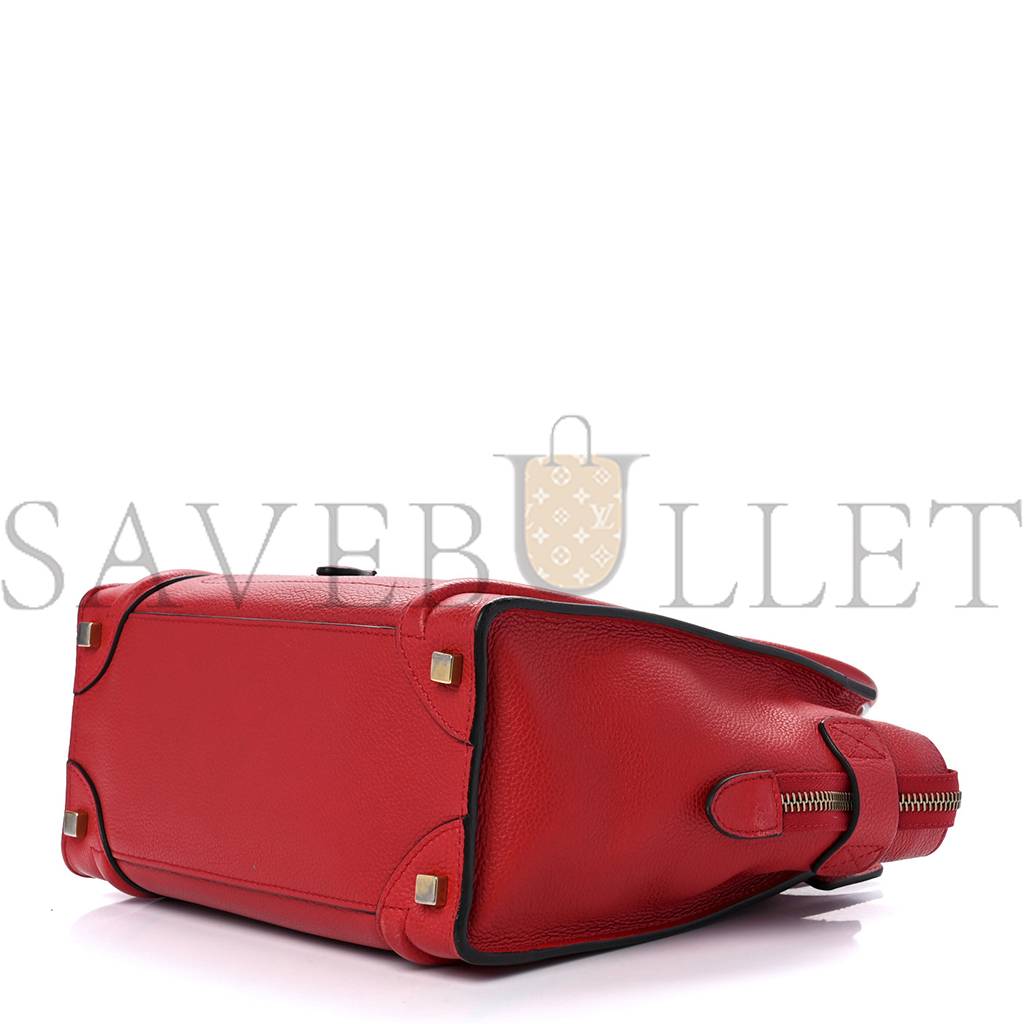 CELINE DRUMMED CALFSKIN MICRO LUGGAGE RED (26*25*13cm) CELINE DRUMMED CALFSKIN MICRO LUGGAGE RED (26*25*13cm)