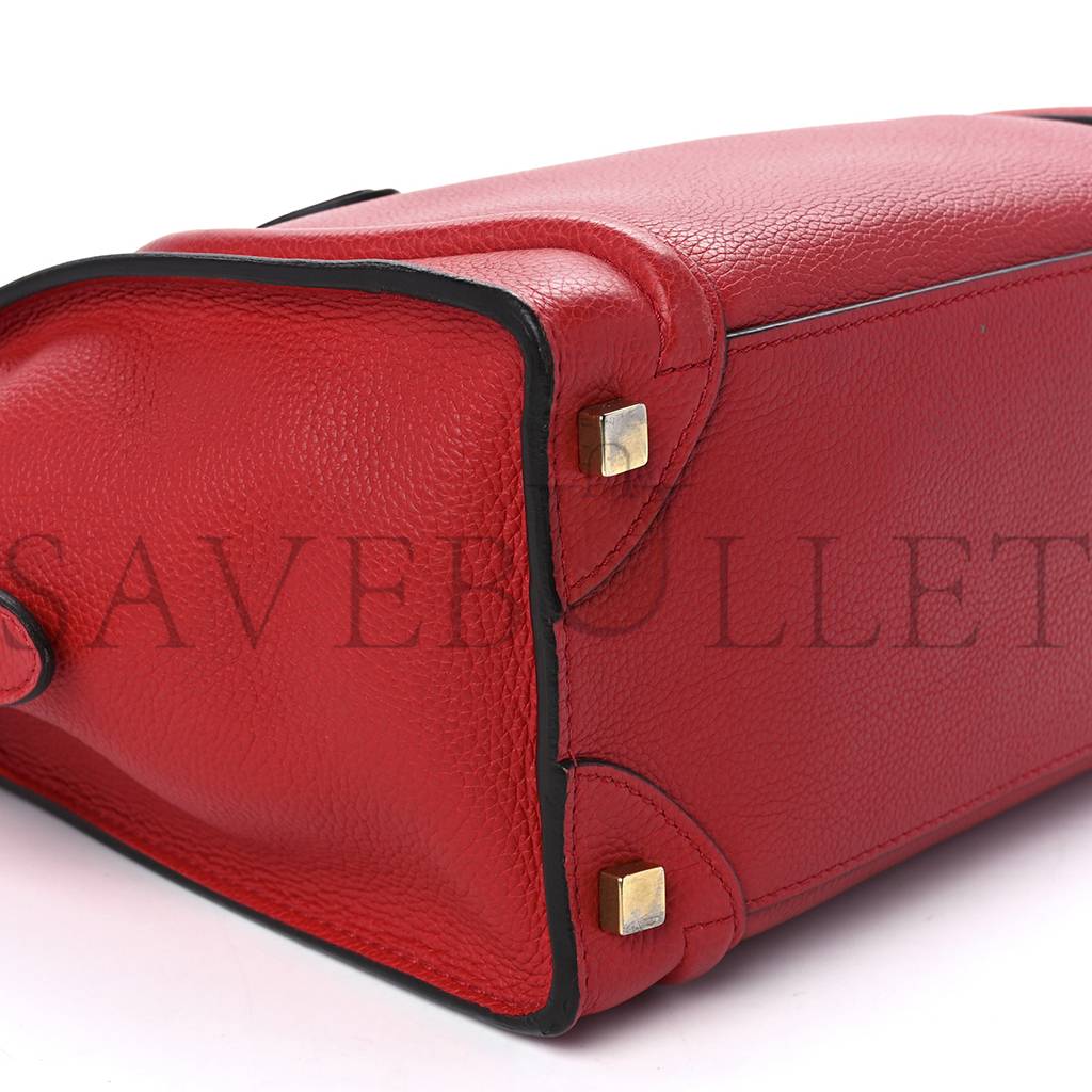 CELINE DRUMMED CALFSKIN MICRO LUGGAGE RED (26*25*13cm) CELINE DRUMMED CALFSKIN MICRO LUGGAGE RED (26*25*13cm)