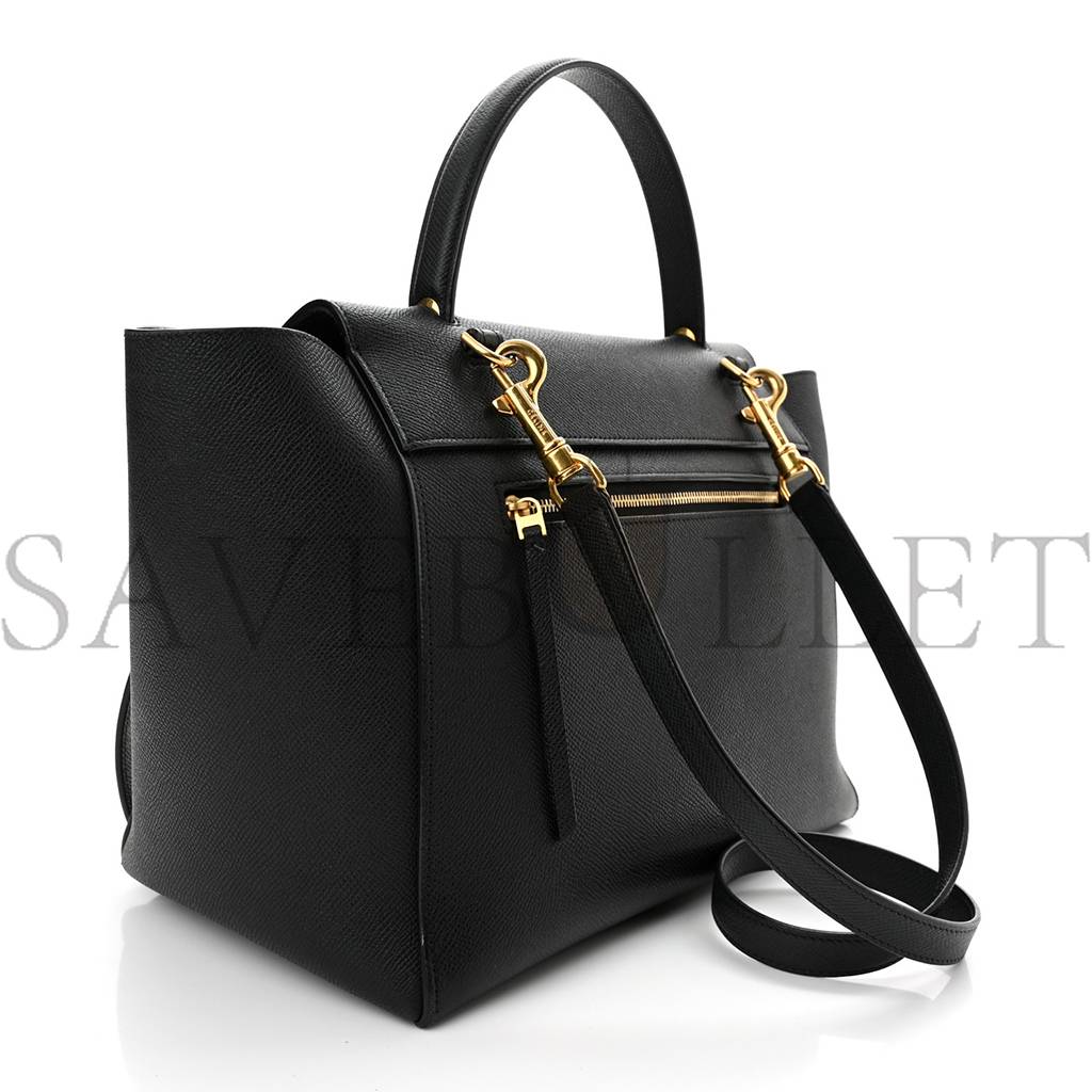 CELINE GRAINED CALFSKIN MINI BELT BAG BLACK (28*23*17cm) CELINE GRAINED CALFSKIN MINI BELT BAG BLACK (28*23*17cm)