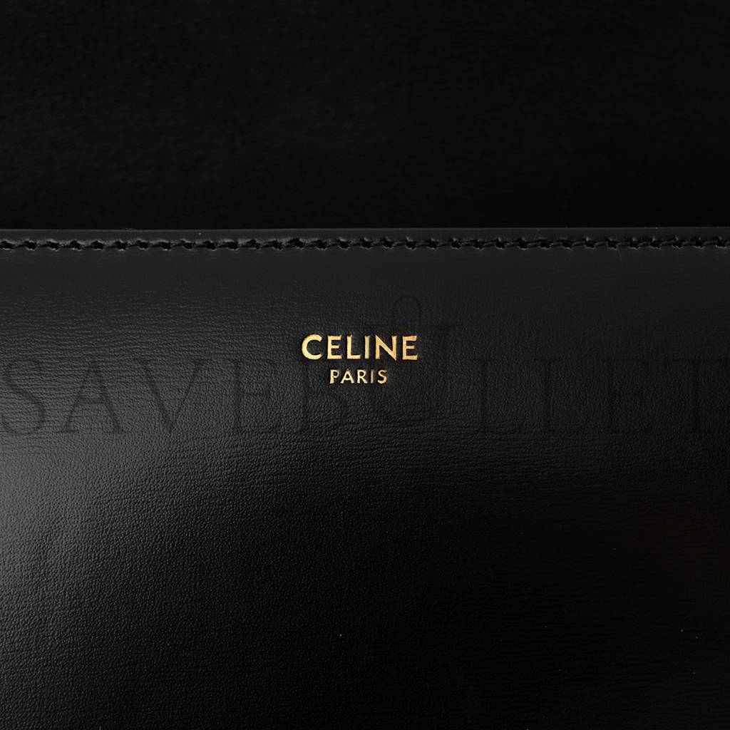CELINE SHINY CALFSKIN COLLEGE TRIOMPHE BLACK (20*16*6cm) CELINE SHINY CALFSKIN COLLEGE TRIOMPHE BLACK (20*16*6cm)