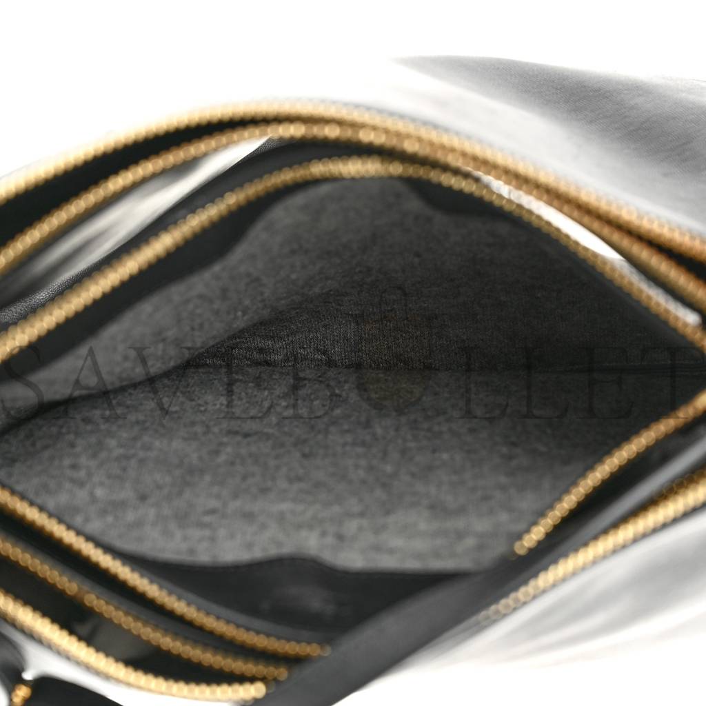 CELINE LAMBSKIN SMALL TRIO CROSSBODY BAG BLACK (22*15*4cm)v CELINE LAMBSKIN SMALL TRIO CROSSBODY BAG BLACK (22*15*4cm)v