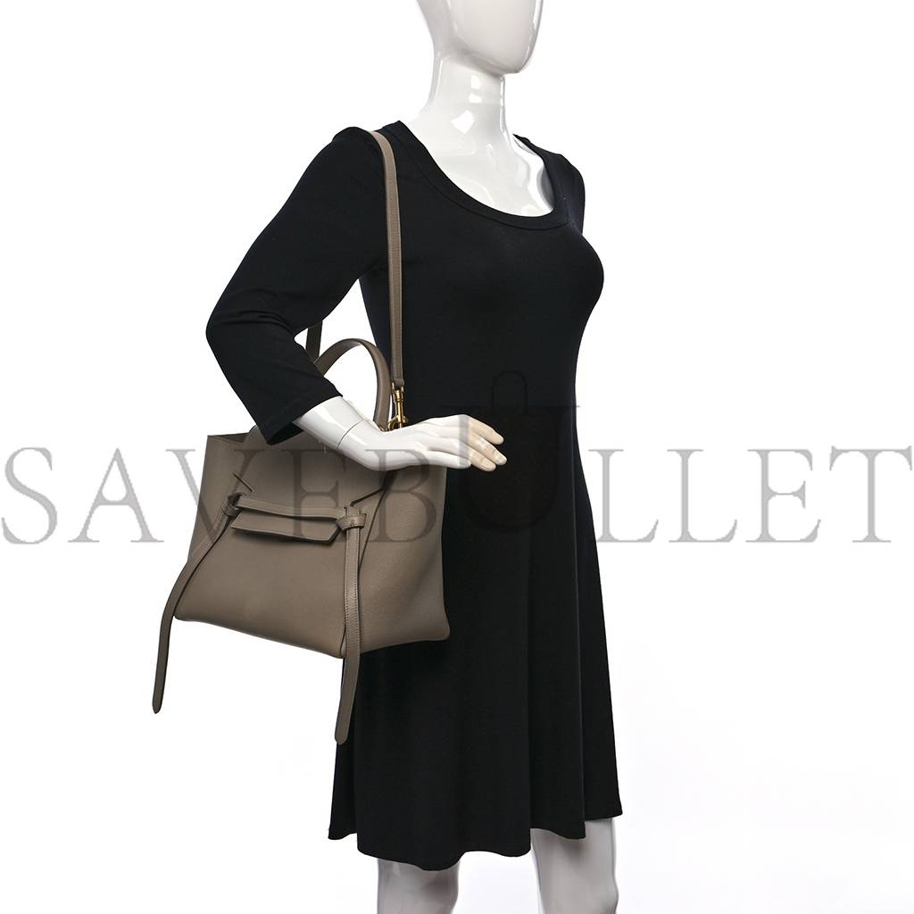 CELINE GRAINED CALFSKIN MICRO BELT BAG LIGHT TAUPE (24*19*14cm) CELINE GRAINED CALFSKIN MICRO BELT BAG LIGHT TAUPE (24*19*14cm)