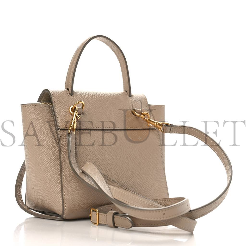 CELINE GRAINED CALFSKIN PICO BELT BAG LIGHT TAUPE (15*15*9cm) CELINE GRAINED CALFSKIN PICO BELT BAG LIGHT TAUPE (15*15*9cm)