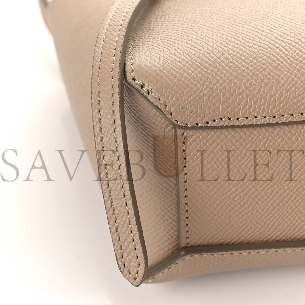 CELINE GRAINED CALFSKIN PICO BELT BAG LIGHT TAUPE (15*15*9cm) CELINE GRAINED CALFSKIN PICO BELT BAG LIGHT TAUPE (15*15*9cm)