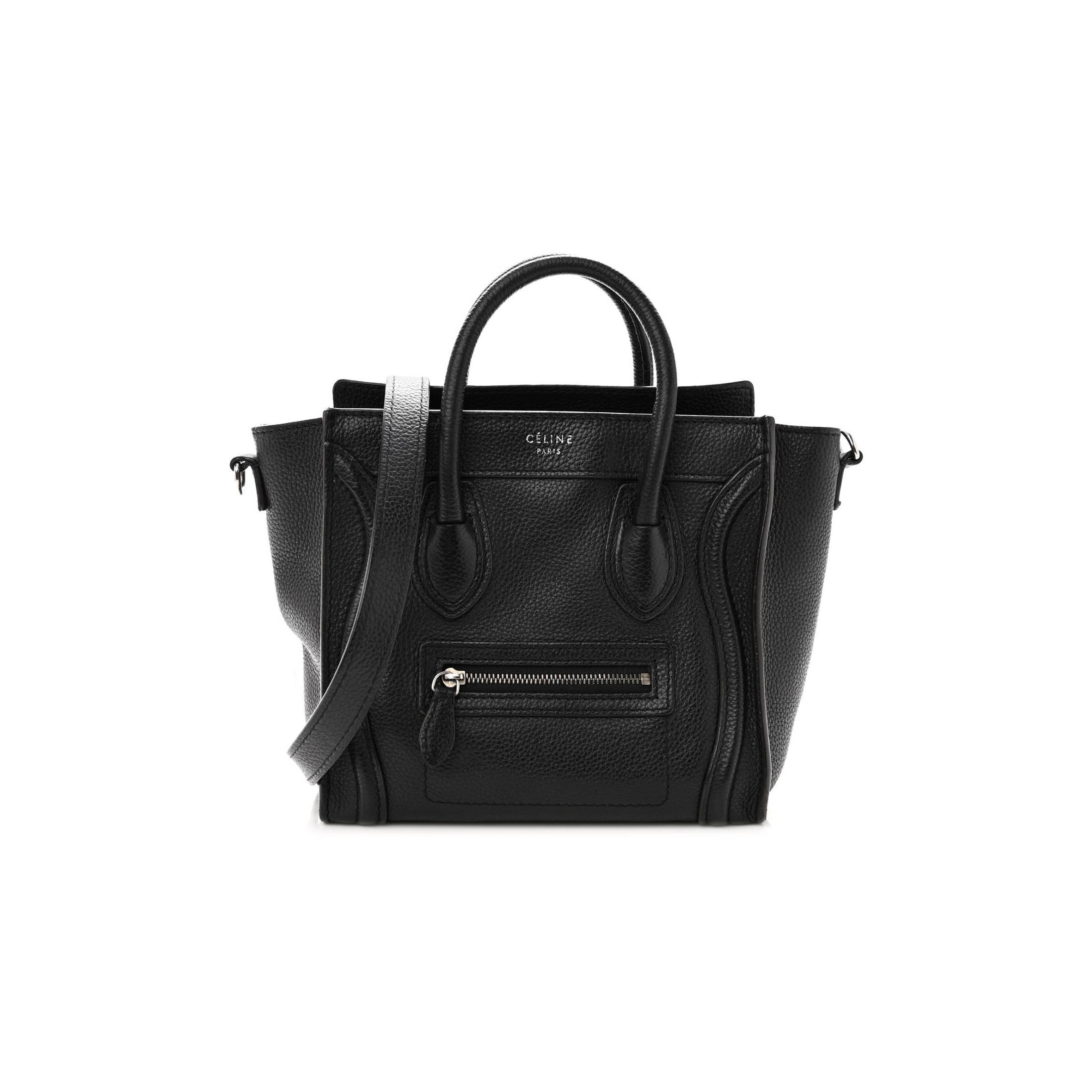 CELINE DRUMMED CALFSKIN NANO LUGGAGE BLACK (20*20*10cm) CELINE DRUMMED CALFSKIN NANO LUGGAGE BLACK (20*20*10cm)