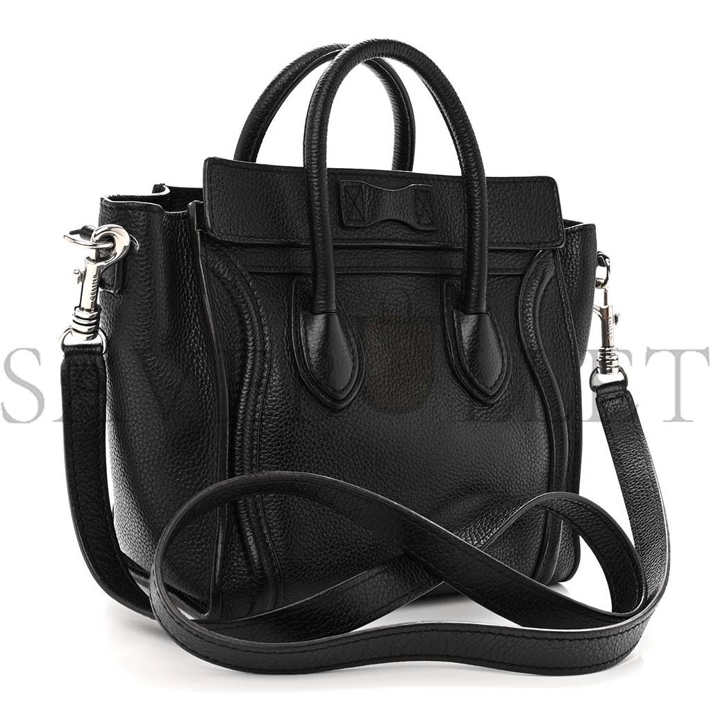 CELINE DRUMMED CALFSKIN NANO LUGGAGE BLACK (20*20*10cm) CELINE DRUMMED CALFSKIN NANO LUGGAGE BLACK (20*20*10cm)