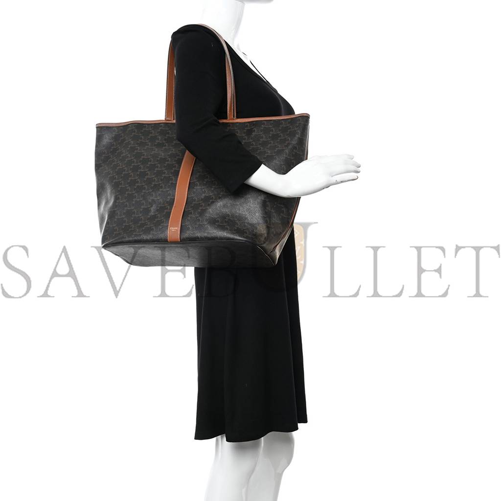 CELINE TRIOMPHE CANVAS CALFSKIN MEDIUM CABAS BAG TAN (31*30*18cm) CELINE TRIOMPHE CANVAS CALFSKIN MEDIUM CABAS BAG TAN (31*30*18cm)