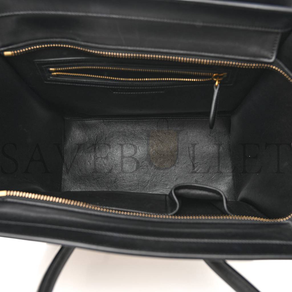 CELINE BULLHIDE CALFSKIN MINI BI-COLOR LUGGAGE BLACK WHITE (34*30*17cm) CELINE BULLHIDE CALFSKIN MINI BI-COLOR LUGGAGE BLACK WHITE (34*30*17cm)
