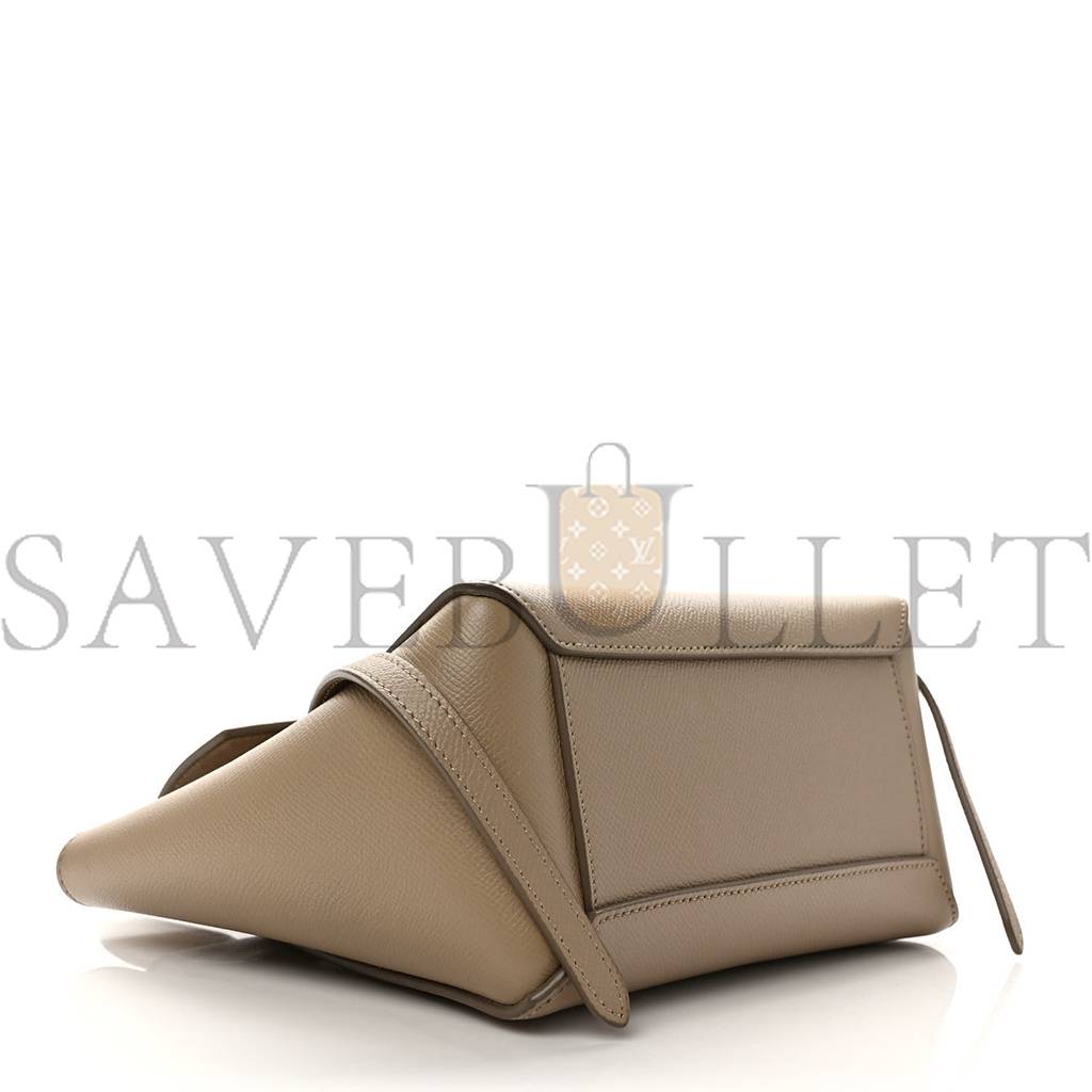 CELINE GRAINED CALFSKIN NANO BELT BAG LIGHT TAUPE (20*19*11cm) CELINE GRAINED CALFSKIN NANO BELT BAG LIGHT TAUPE (20*19*11cm)