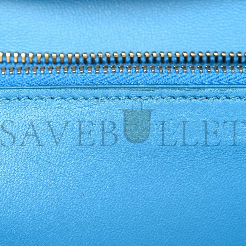 CELINE BOX CALFSKIN MEDIUM CLASSIC BOX FLAP BAG BLUE (23*18*6cm) CELINE BOX CALFSKIN MEDIUM CLASSIC BOX FLAP BAG BLUE (23*18*6cm)