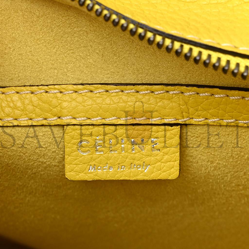 CELINE DRUMMED CALFSKIN NANO LUGGAGE CITRON (20*19*10cm) CELINE DRUMMED CALFSKIN NANO LUGGAGE CITRON (20*19*10cm)