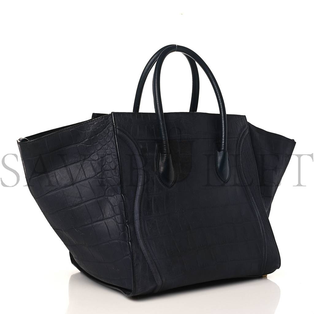 CELINE CROCODILE EMBOSSED CALFSKIN MEDIUM PHANTOM LUGGAGE NAVY BLUE (30*27*24cm) CELINE CROCODILE EMBOSSED CALFSKIN MEDIUM PHANTOM LUGGAGE NAVY BLUE (30*27*24cm)