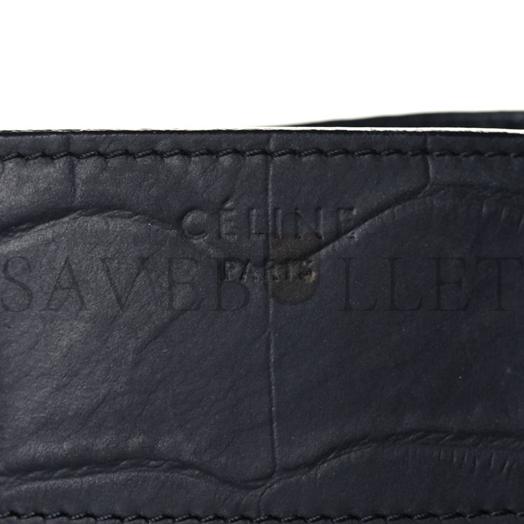 CELINE CROCODILE EMBOSSED CALFSKIN MEDIUM PHANTOM LUGGAGE NAVY BLUE (30*27*24cm) CELINE CROCODILE EMBOSSED CALFSKIN MEDIUM PHANTOM LUGGAGE NAVY BLUE (30*27*24cm)