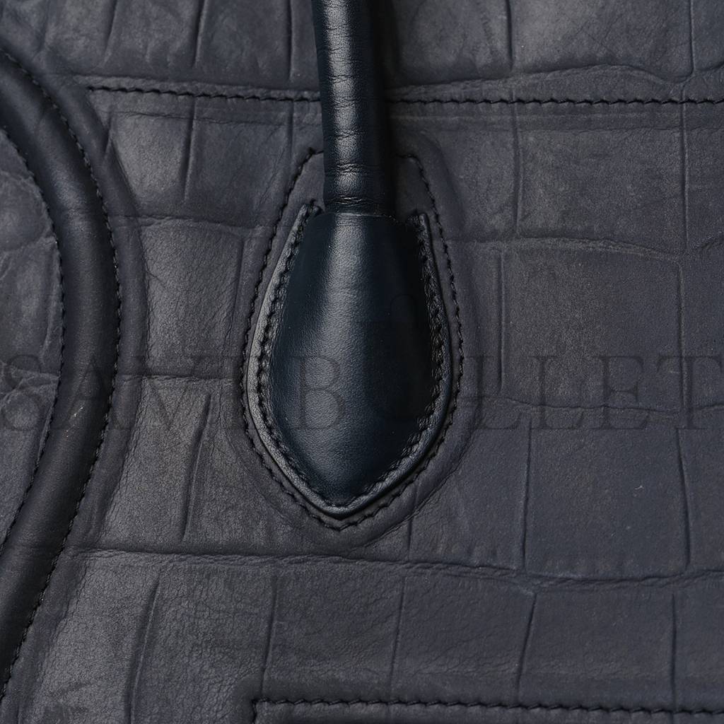 CELINE CROCODILE EMBOSSED CALFSKIN MEDIUM PHANTOM LUGGAGE NAVY BLUE (30*27*24cm) CELINE CROCODILE EMBOSSED CALFSKIN MEDIUM PHANTOM LUGGAGE NAVY BLUE (30*27*24cm)