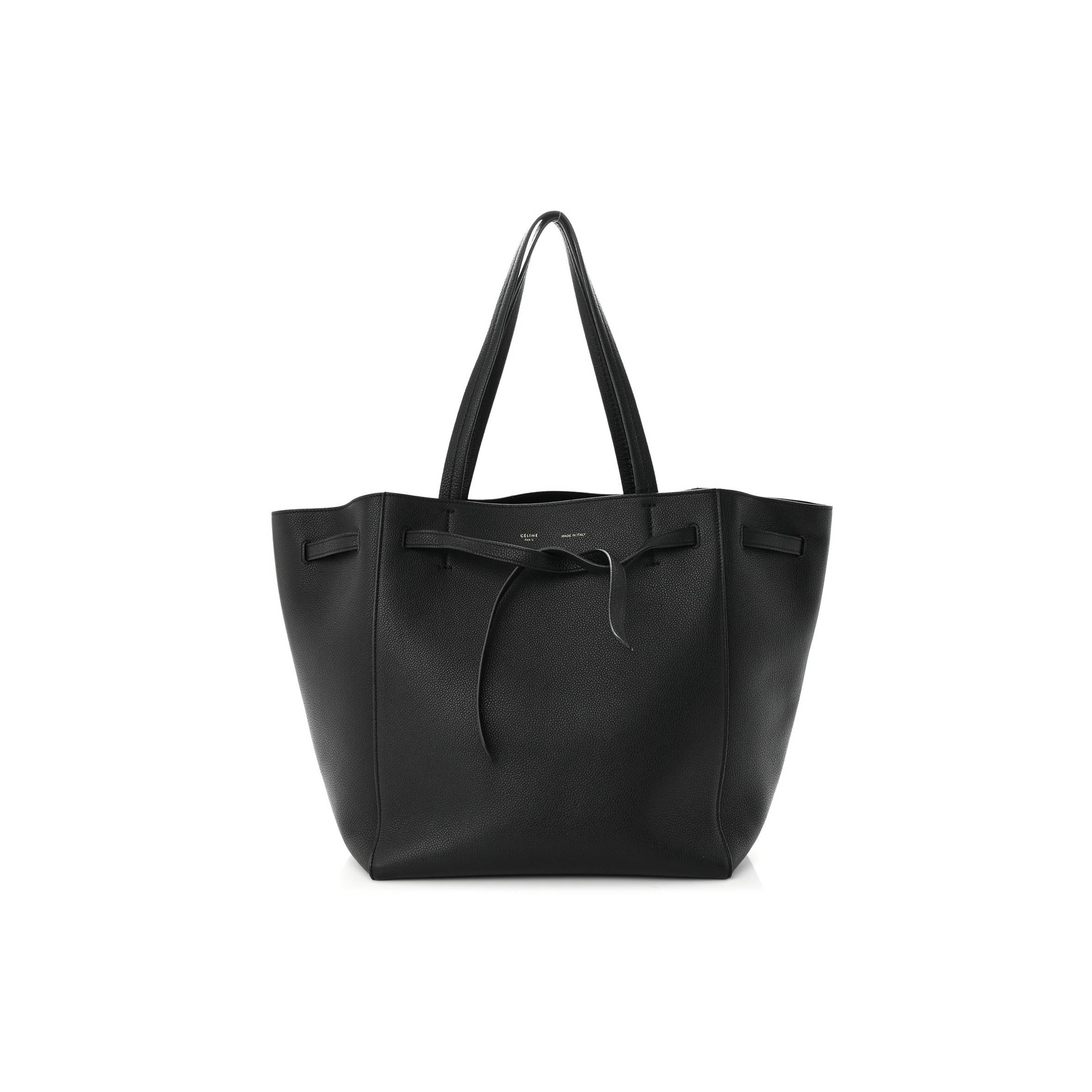 CELINE SOFT GRAINED CALFSKIN SMALL BELT CABAS PHANTOM BLACK (29*27*17cm) CELINE SOFT GRAINED CALFSKIN SMALL BELT CABAS PHANTOM BLACK (29*27*17cm)